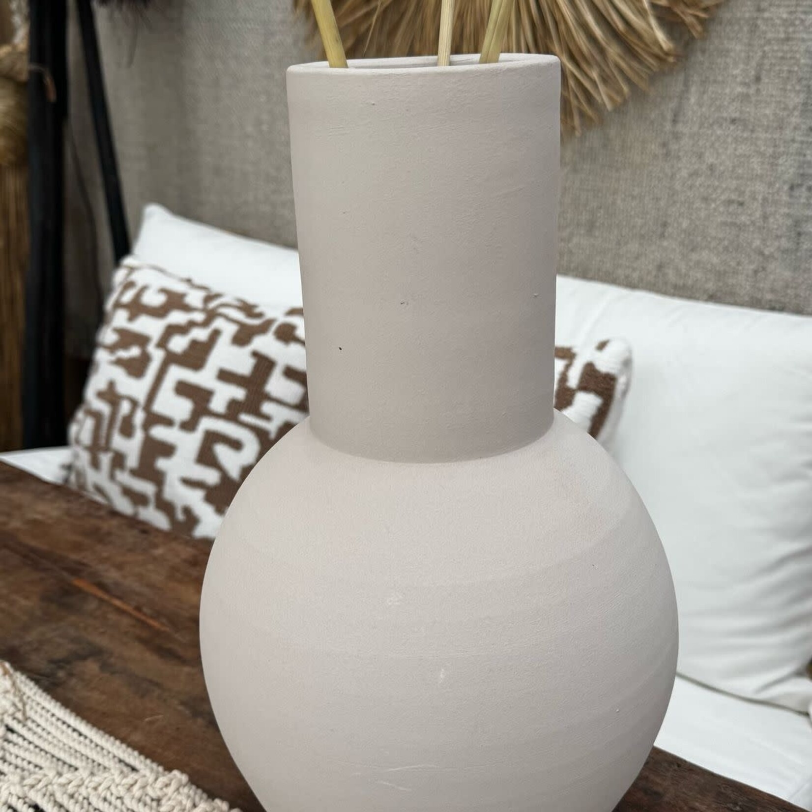 Vaas mat beige 35 cm