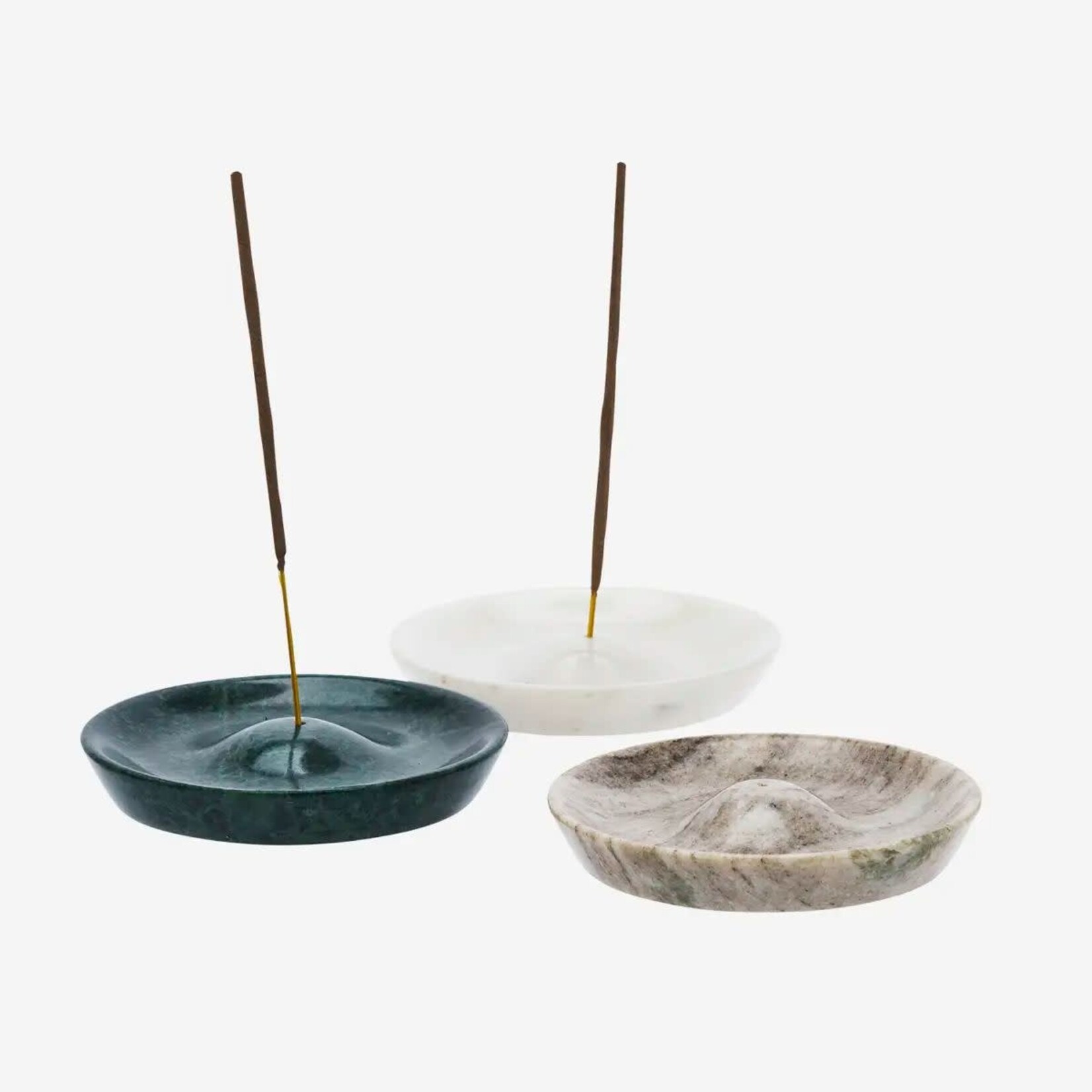 Madam Stoltz Marmeren Wierookhouder Rond Beige Ø10 cm – Luxe Natuursteen