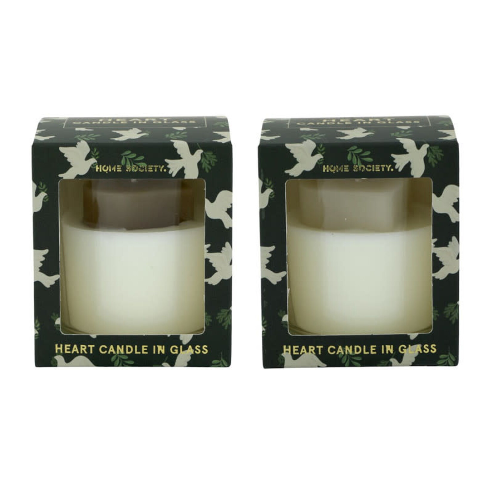 Heart/Hart in glass candle/kaars