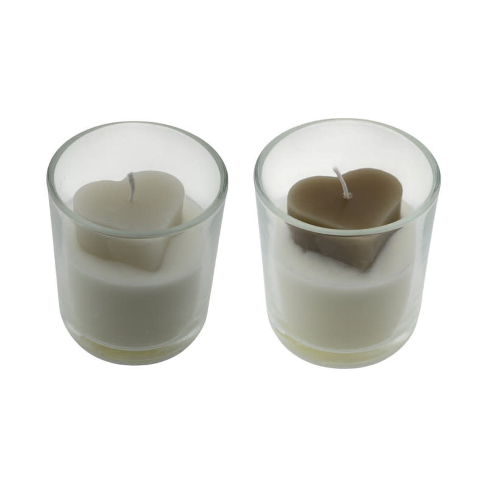Heart/Hart in glass candle/kaars