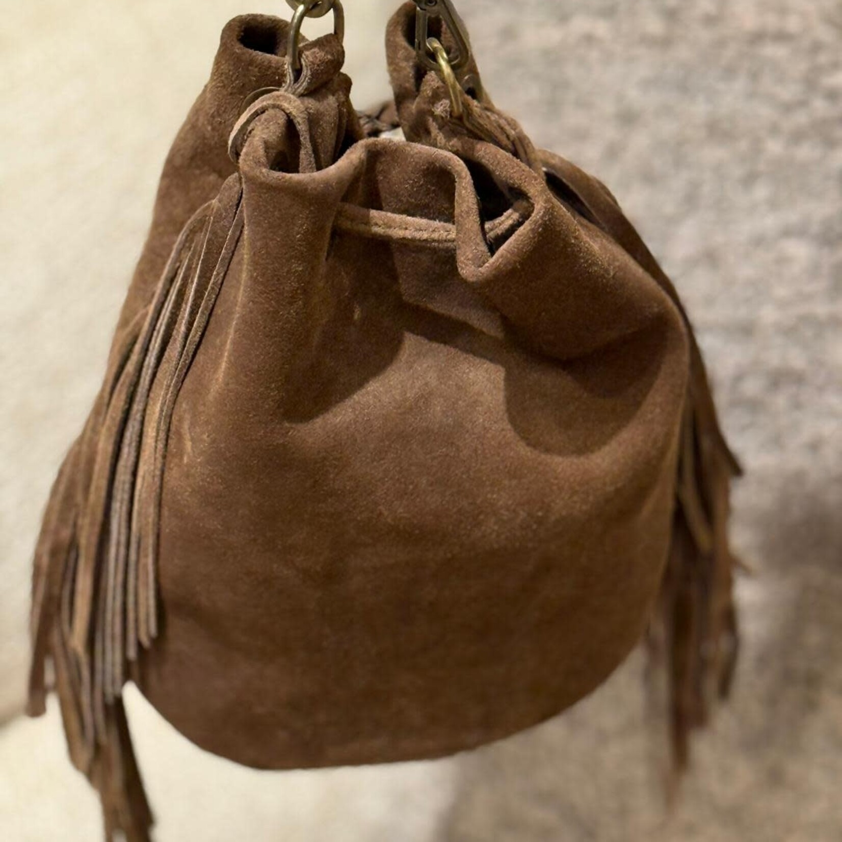 Silvie suede tas  bruin