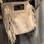 Silvie suede tas taupe