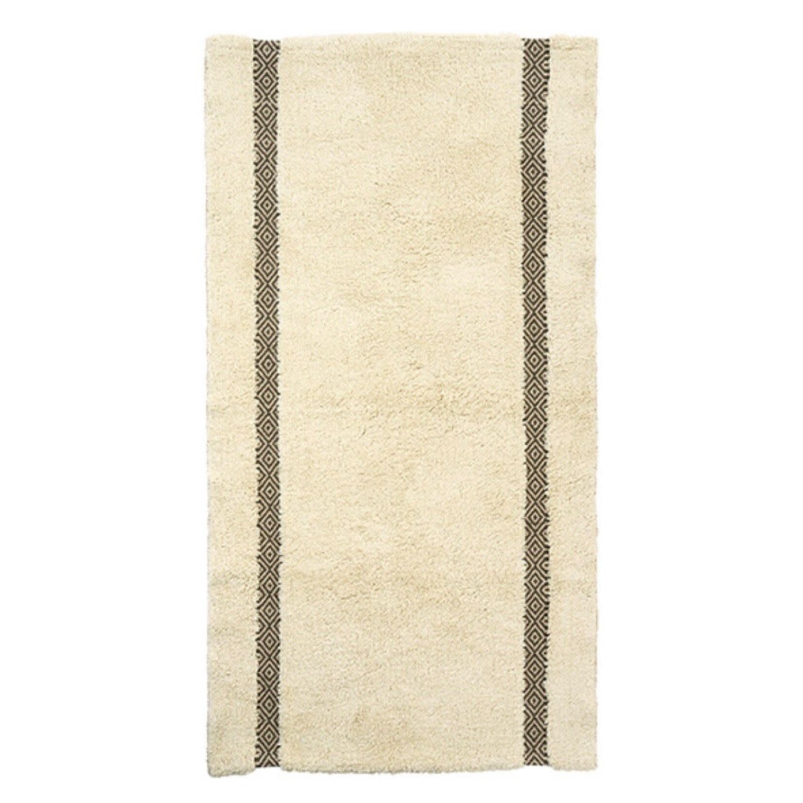 Madam Stoltz Tufted cotton runner beige grey