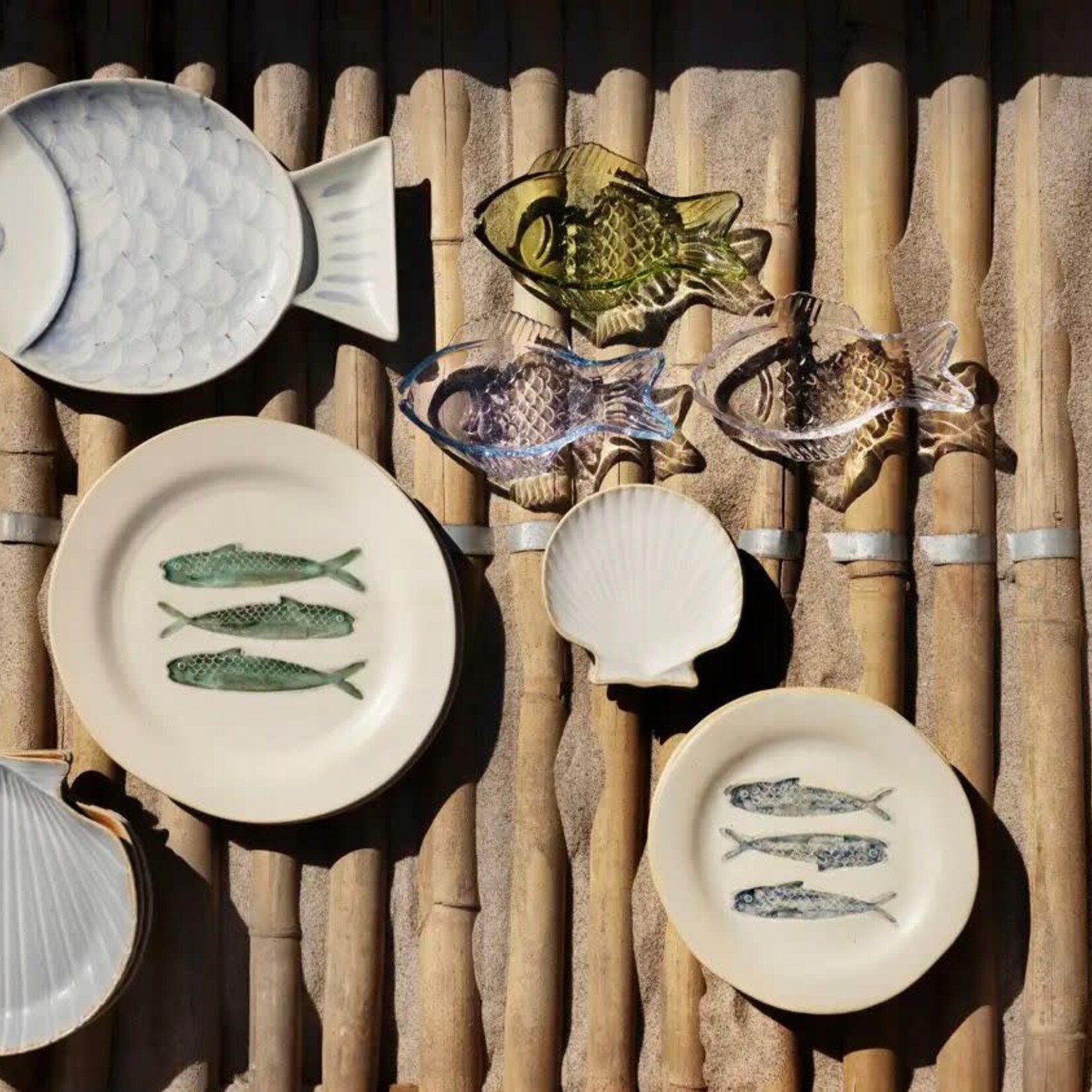 Madam Stoltz Stoneware sea shell tray Madam Stoltz