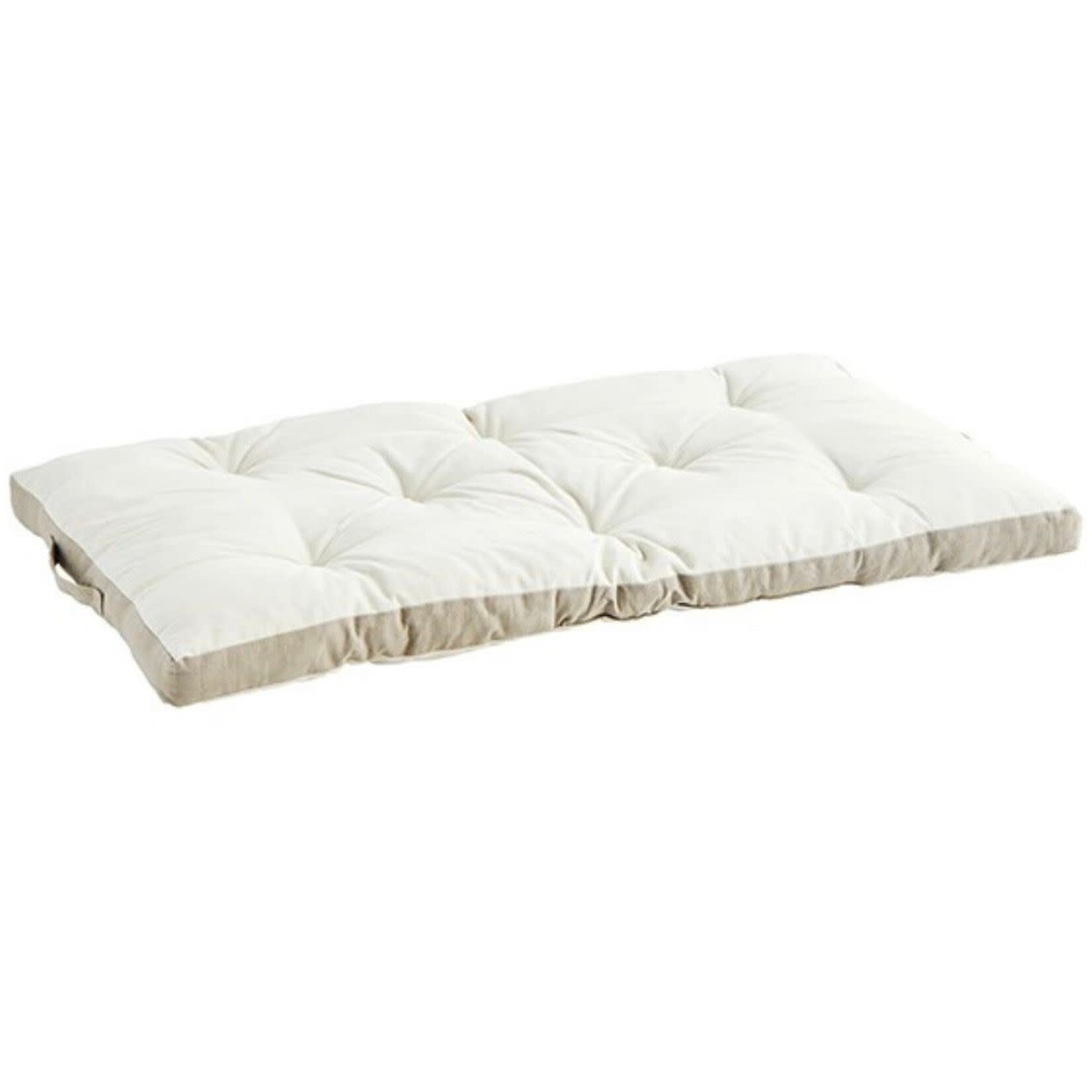 Madam Stoltz Matras kussen in off white en taupe 60x100
