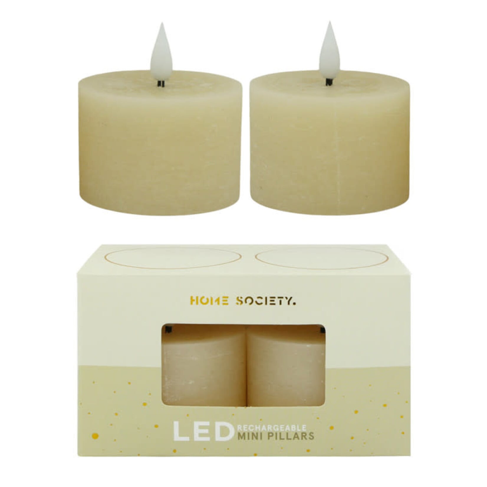Home Society LED Mini Pillar Candles Core Recharge Set 2 LED