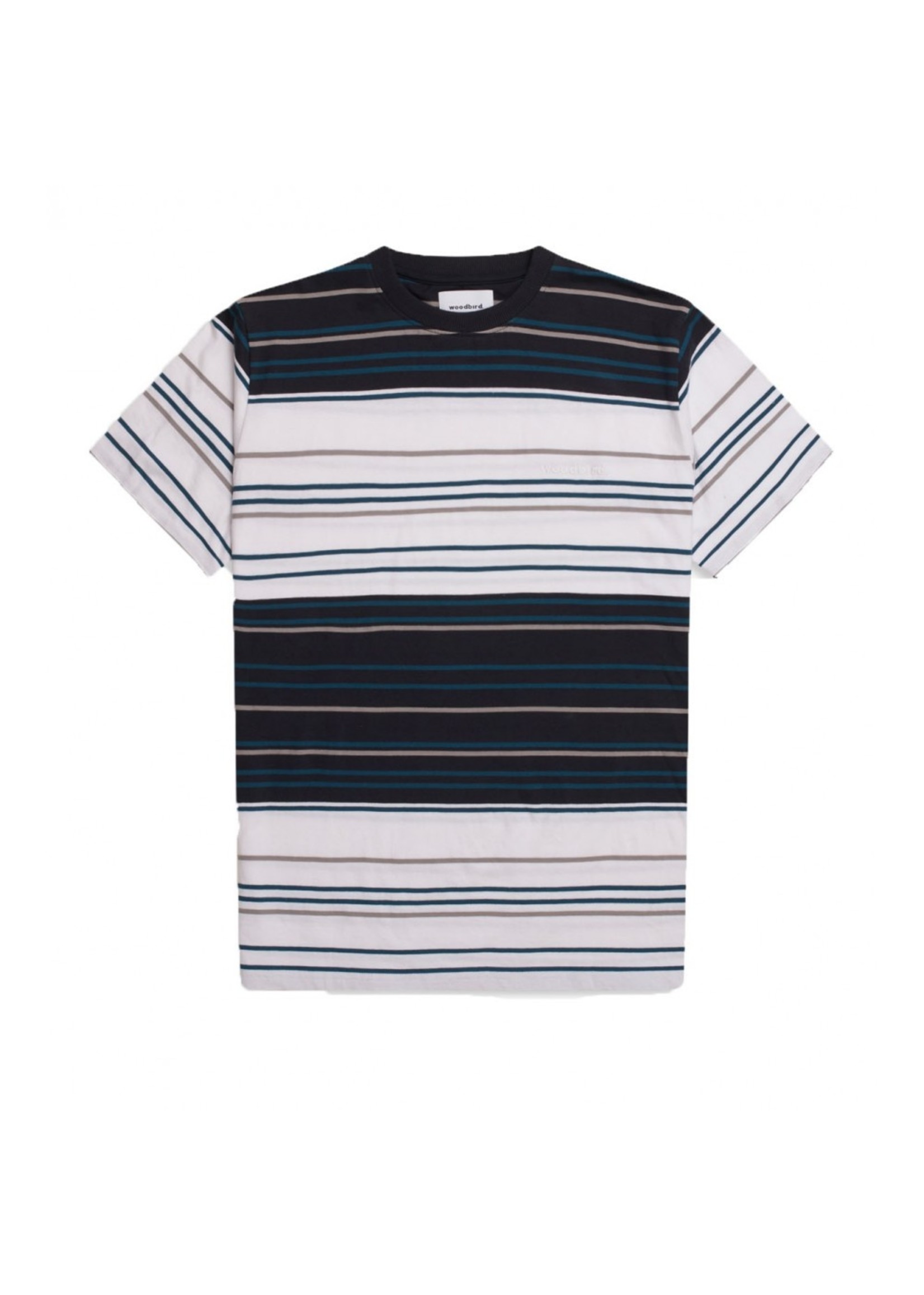 Woodbird Ranbo Stripe Tee White-Navy 2036-417