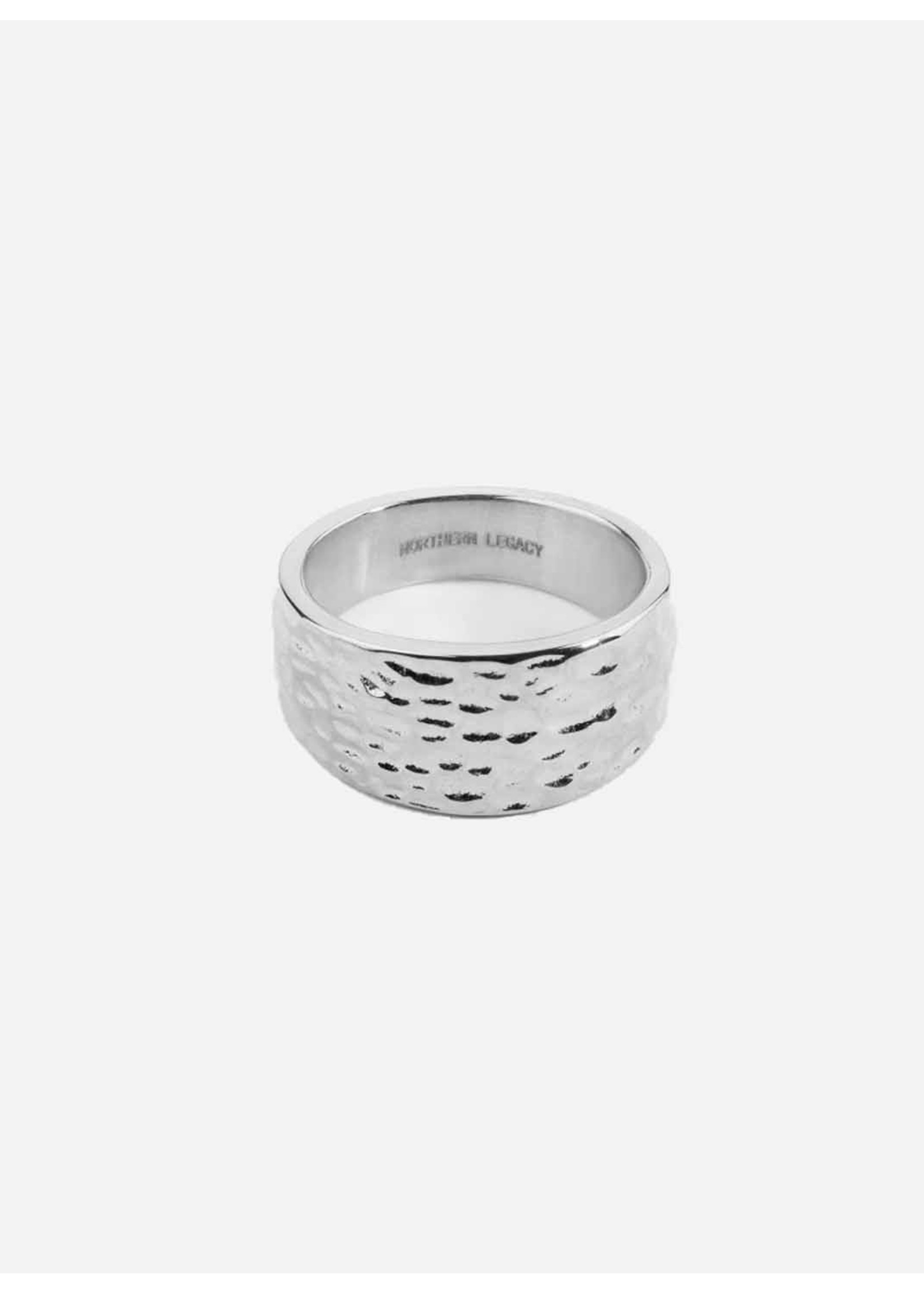 Northern Legacy Hammered Signature Ring Silver