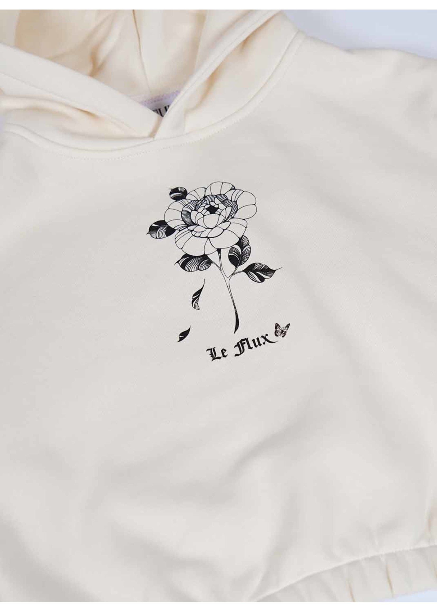 Le Flux Le Flux x Yoda Tattoos Cropped Rose Hoodie Creme LF224-201523