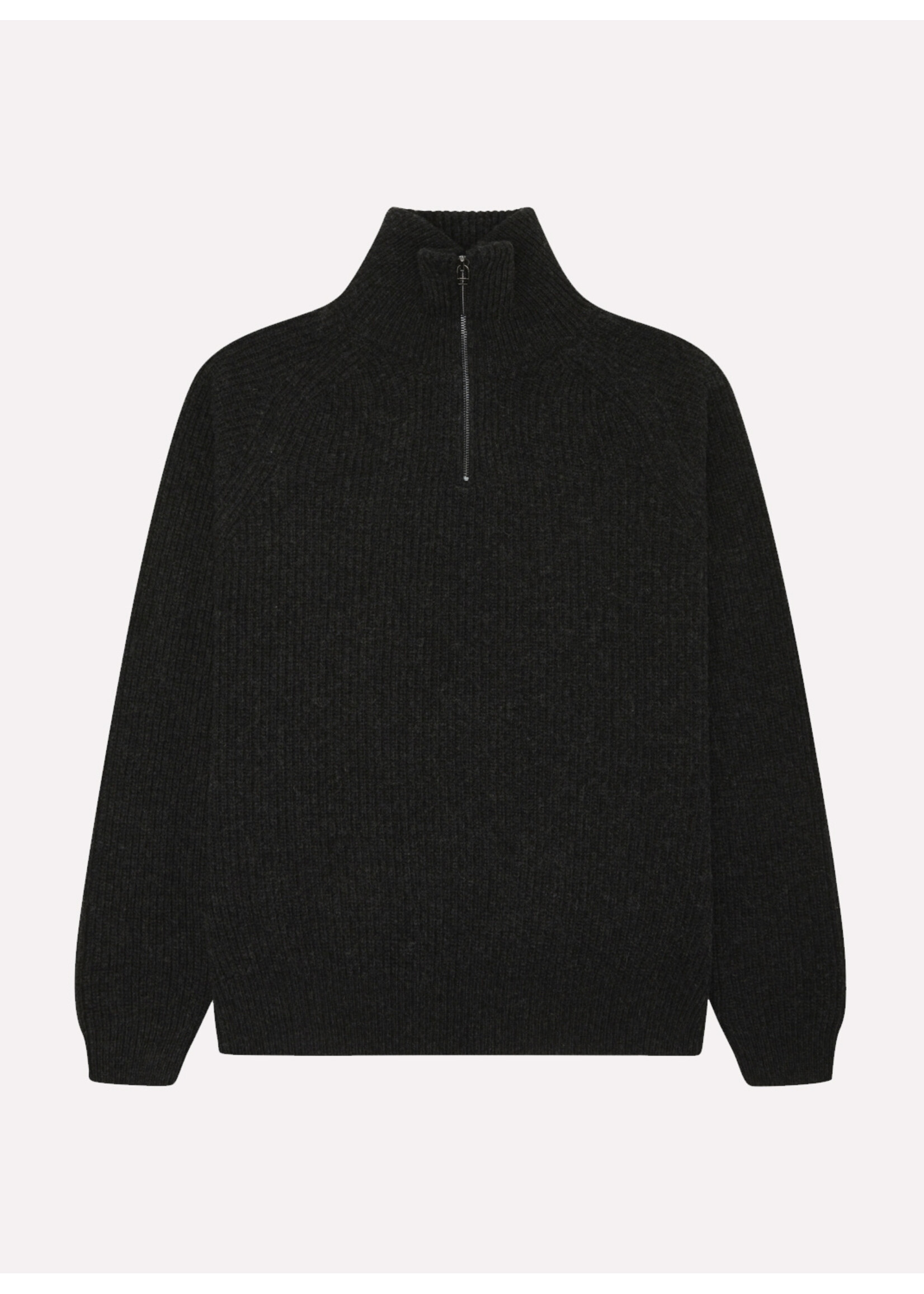 Woodbird WBLass Wool Half-Zip Black Melange 2346-809