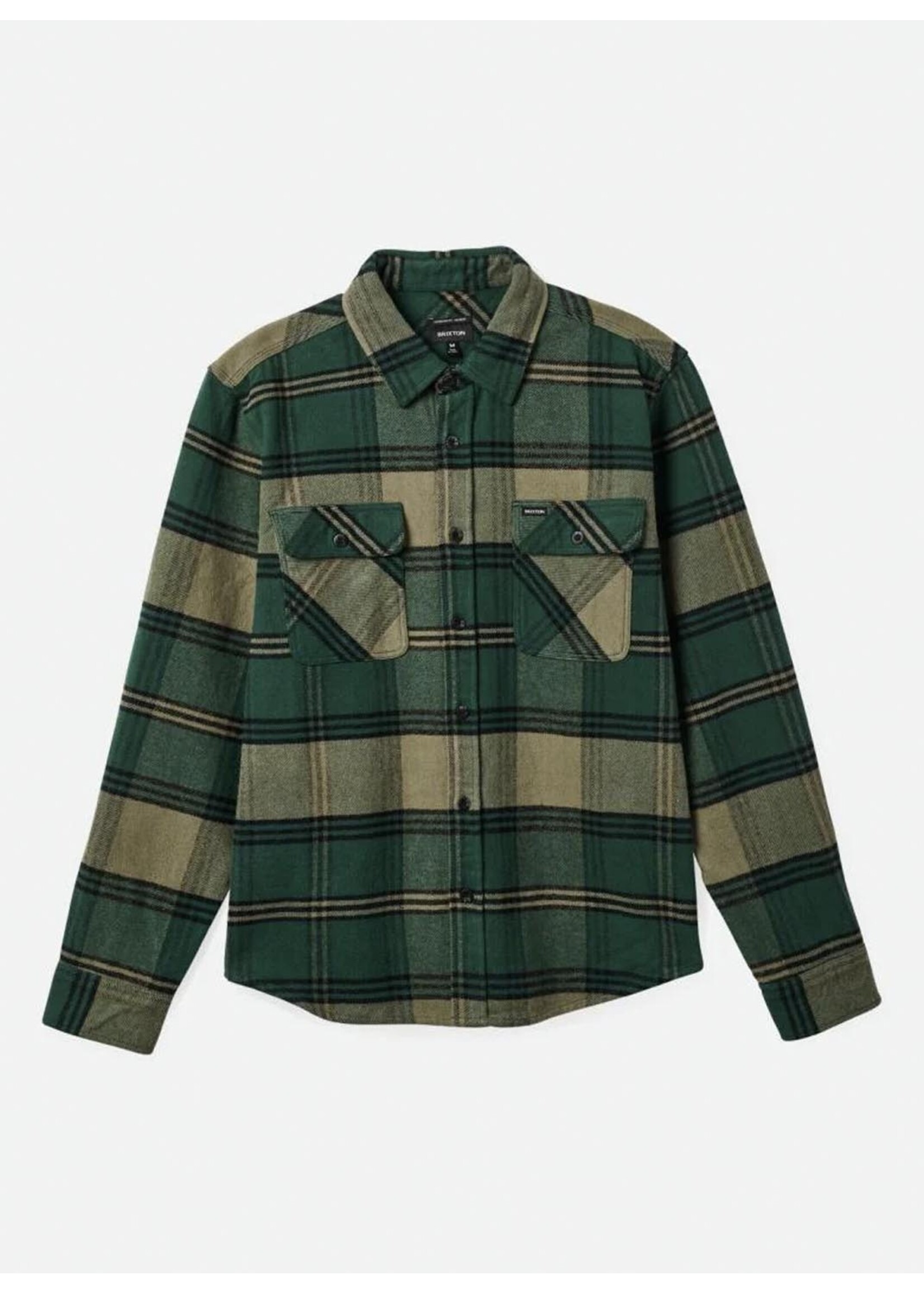 Brixton Bowery Heavy Weight L/S Flannel Pine Needle/Olive Surplus 01297-PNDOS