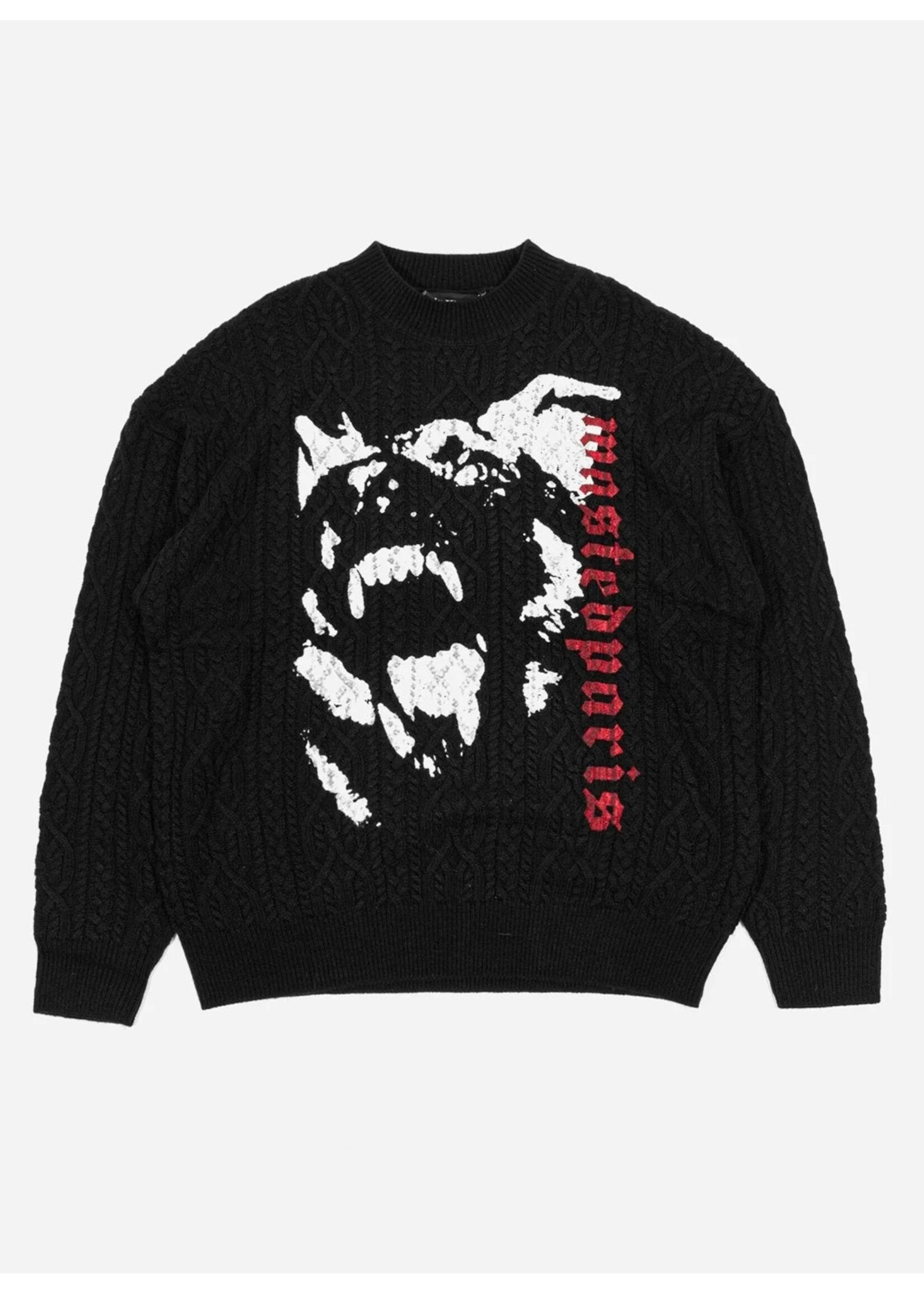 Wasted Paris Sweater Cable Creep Black WP24AKN01