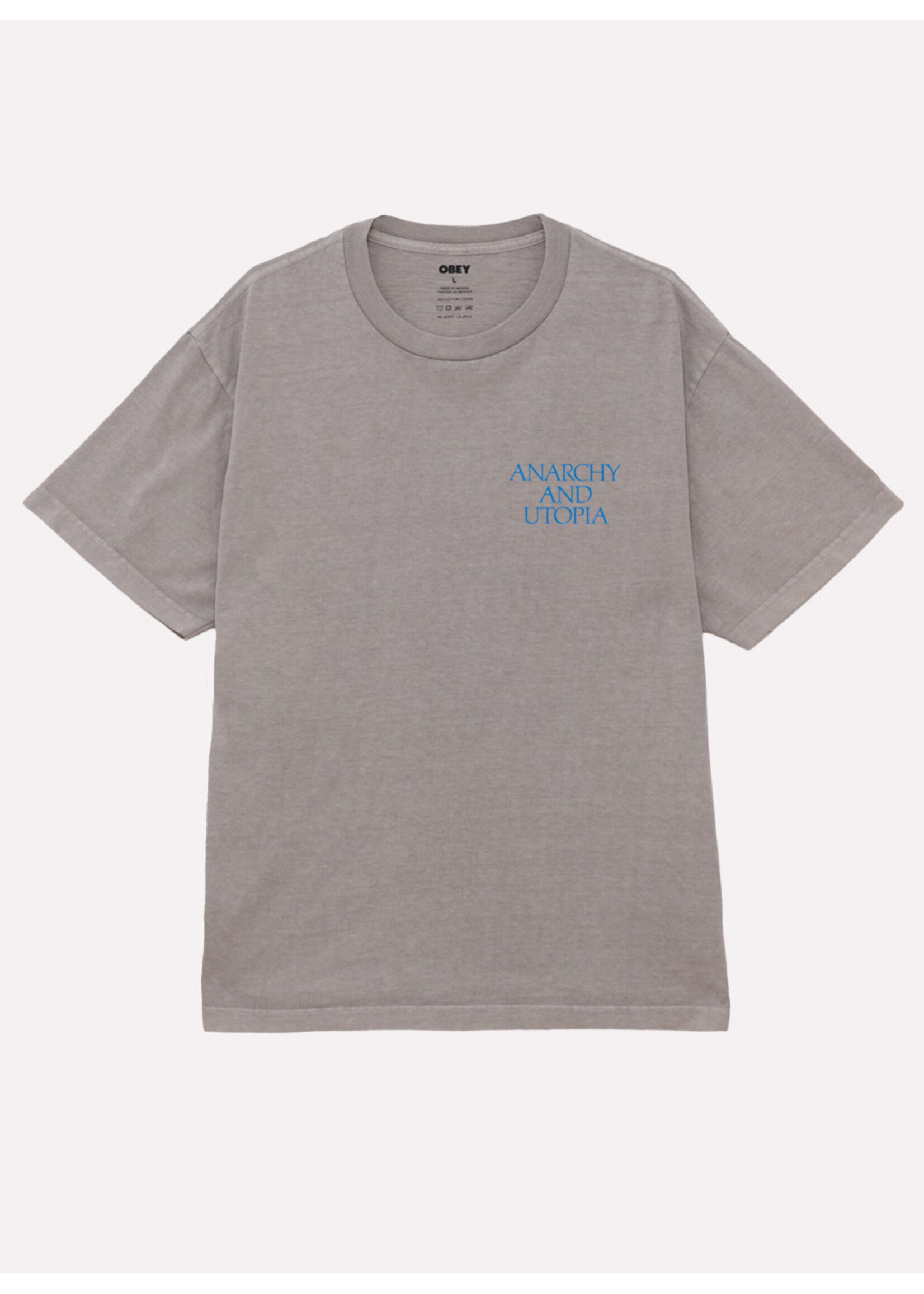 Obey Obey Anarchy & Utopia Heavy Tee Pigment Silver Grey 167924098-SIG