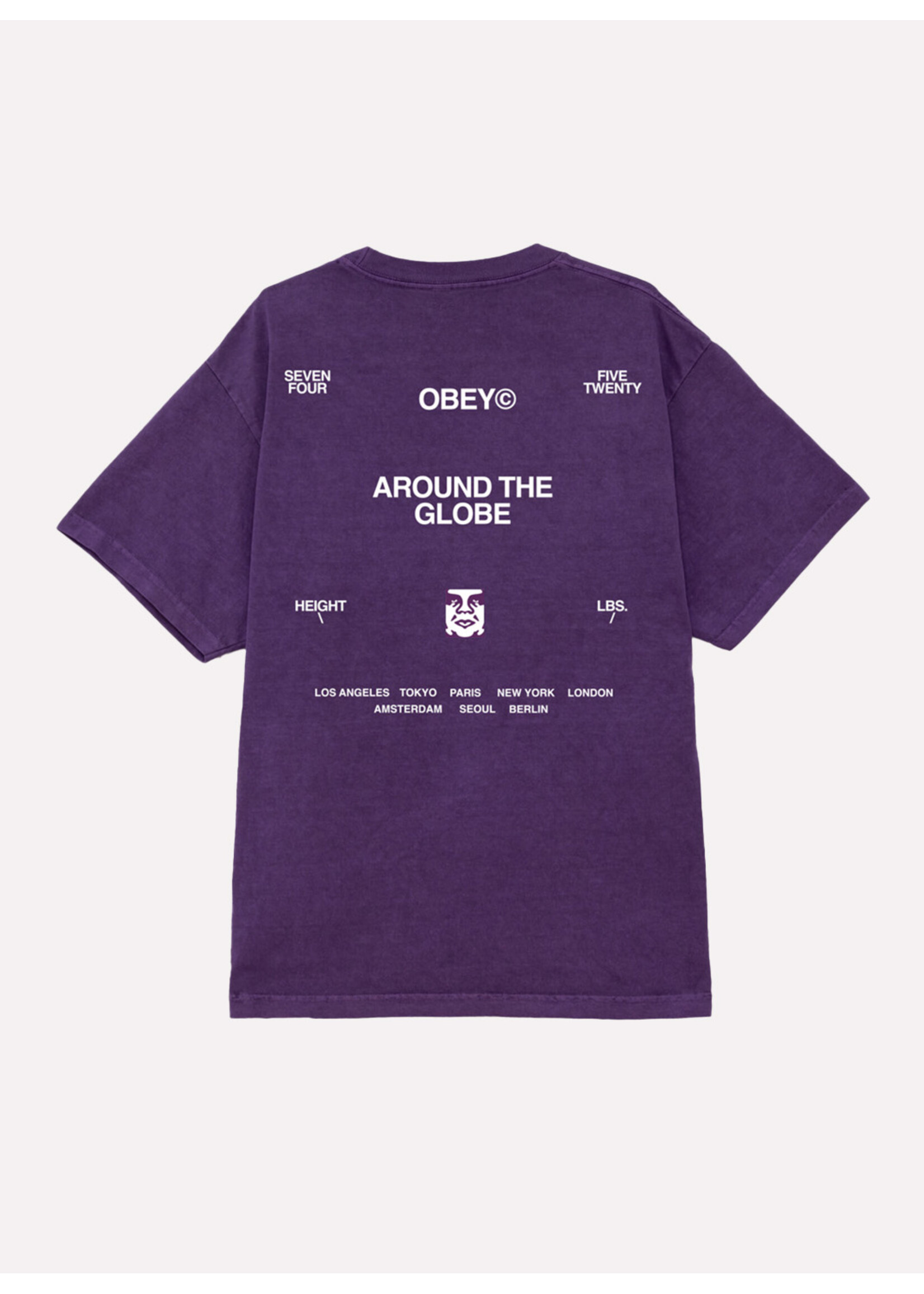 Obey Obey Around The Globe Heavy Tee Pigment Imperial Purple 167924096-IPR
