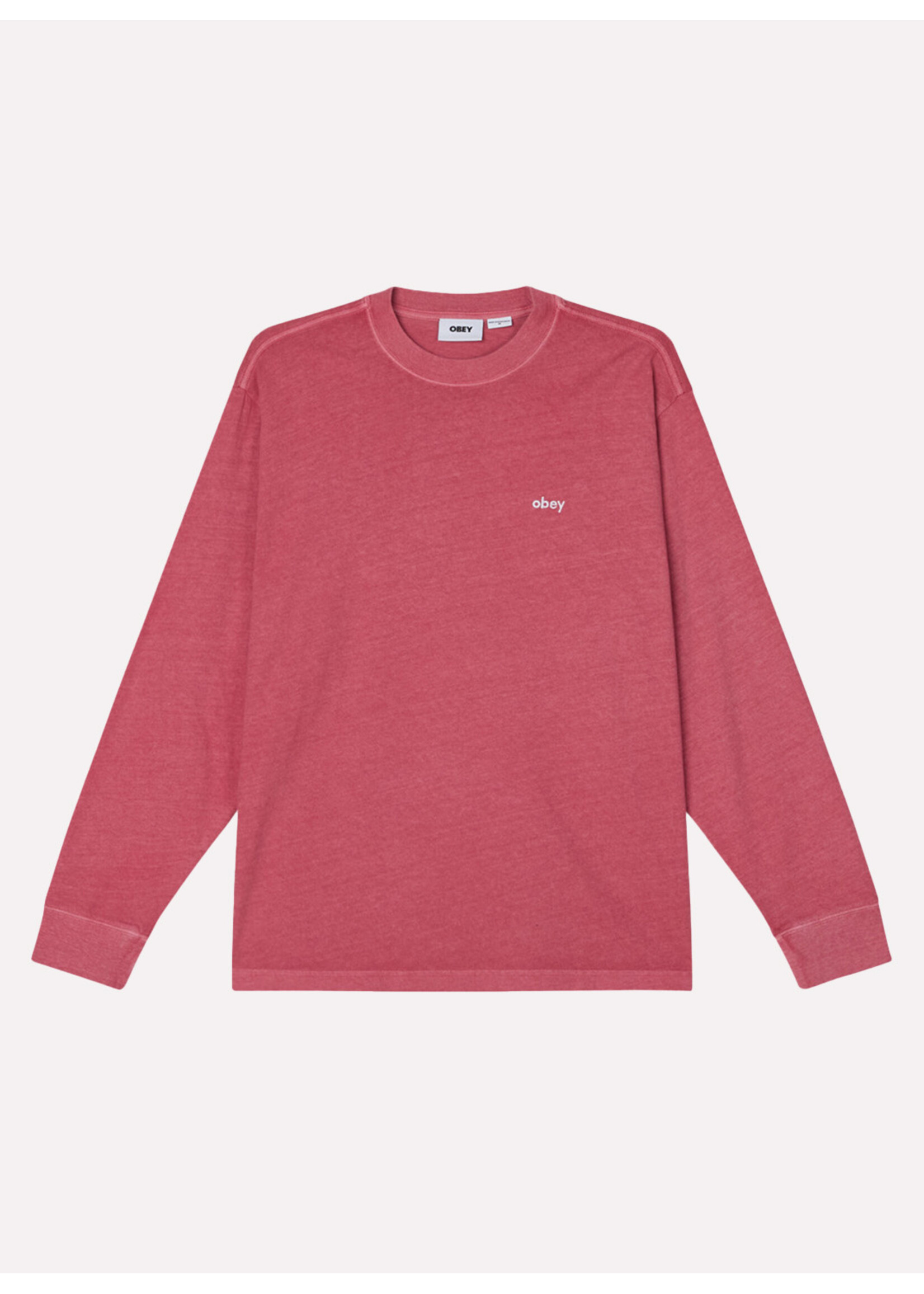 Obey Lowercase Pigment Tee LS Pigment Mineral Red 131030139-MIR