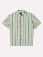 Brixton Cru Stripe S/S Wvn Beige/Pine Needle Green 01445/BPNAG