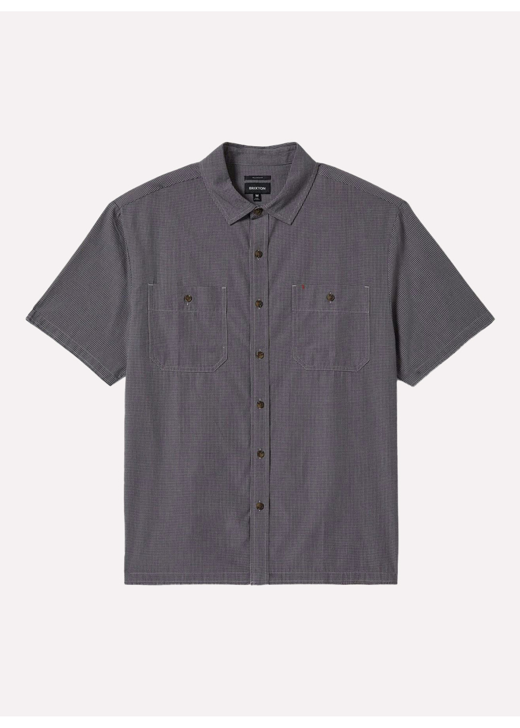 Brixton Cru Micro Plaid S/S Wvn Washed Navy Micro Plaid 01444-WHNMP
