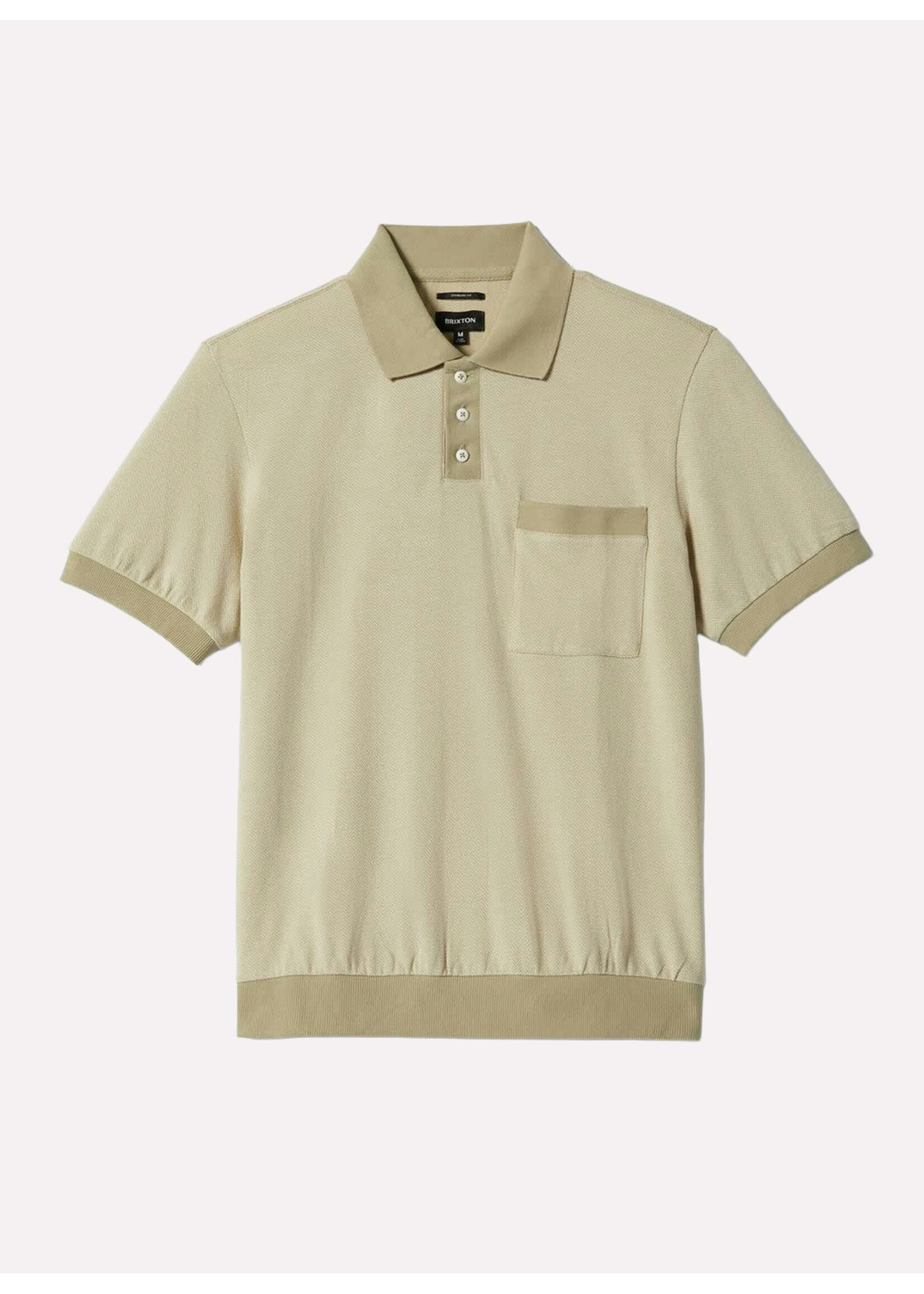 Brixton Weekend Herringbone S/S Polo Whitecap/Elm 22808-WHCEL