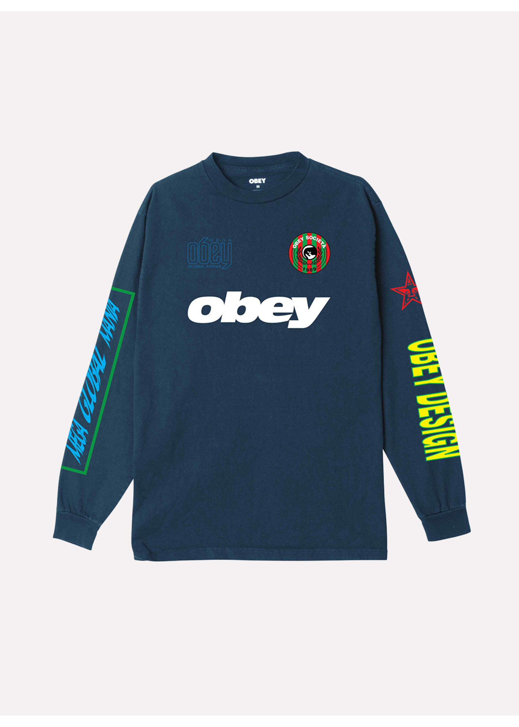 Obey Obey Mega Global Mania Longsleeve Pigment Dark Denim 168004211-DDEN