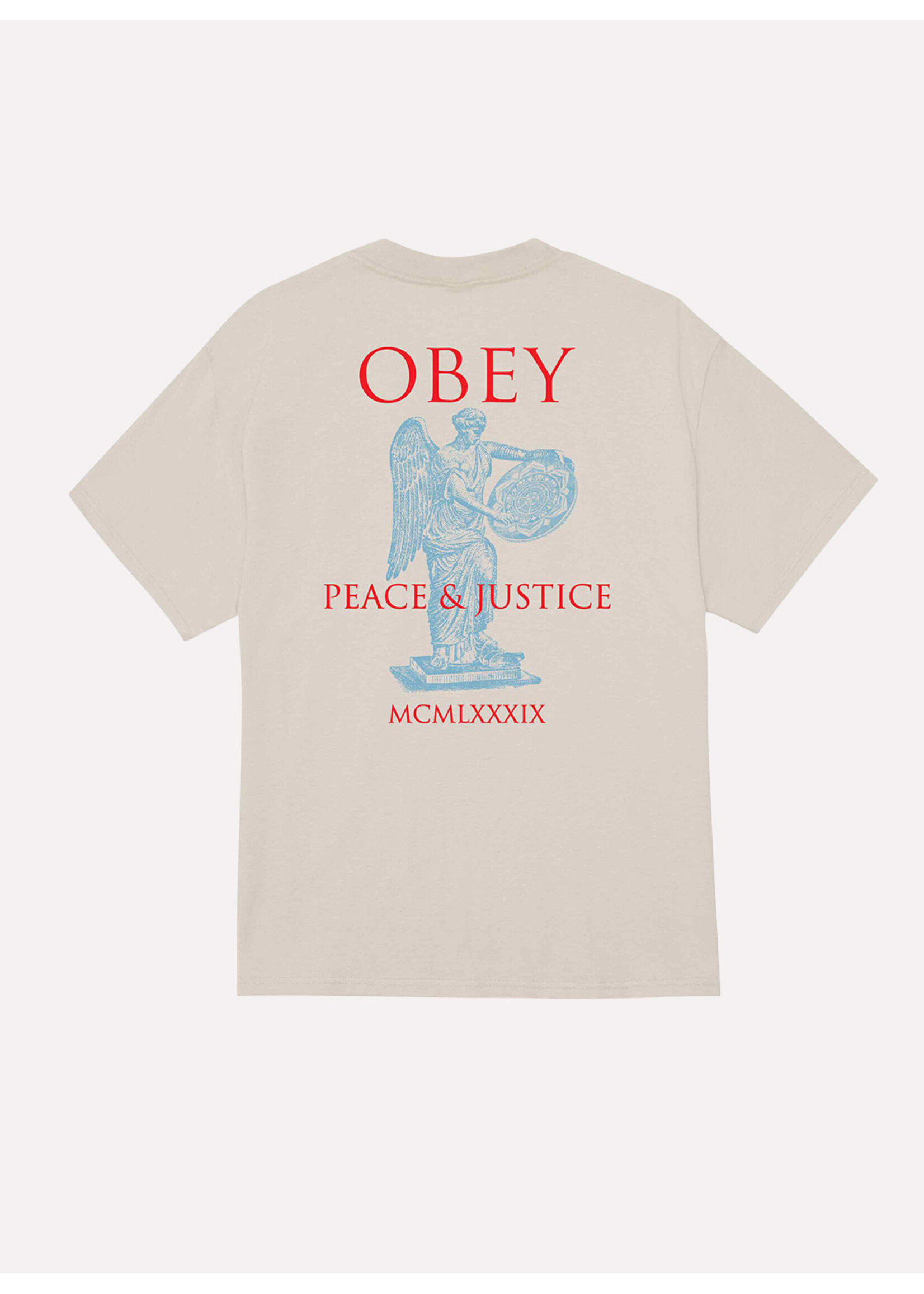Obey Obey Peace & Justice Statue Tee Silver Grey 165264238-SIG