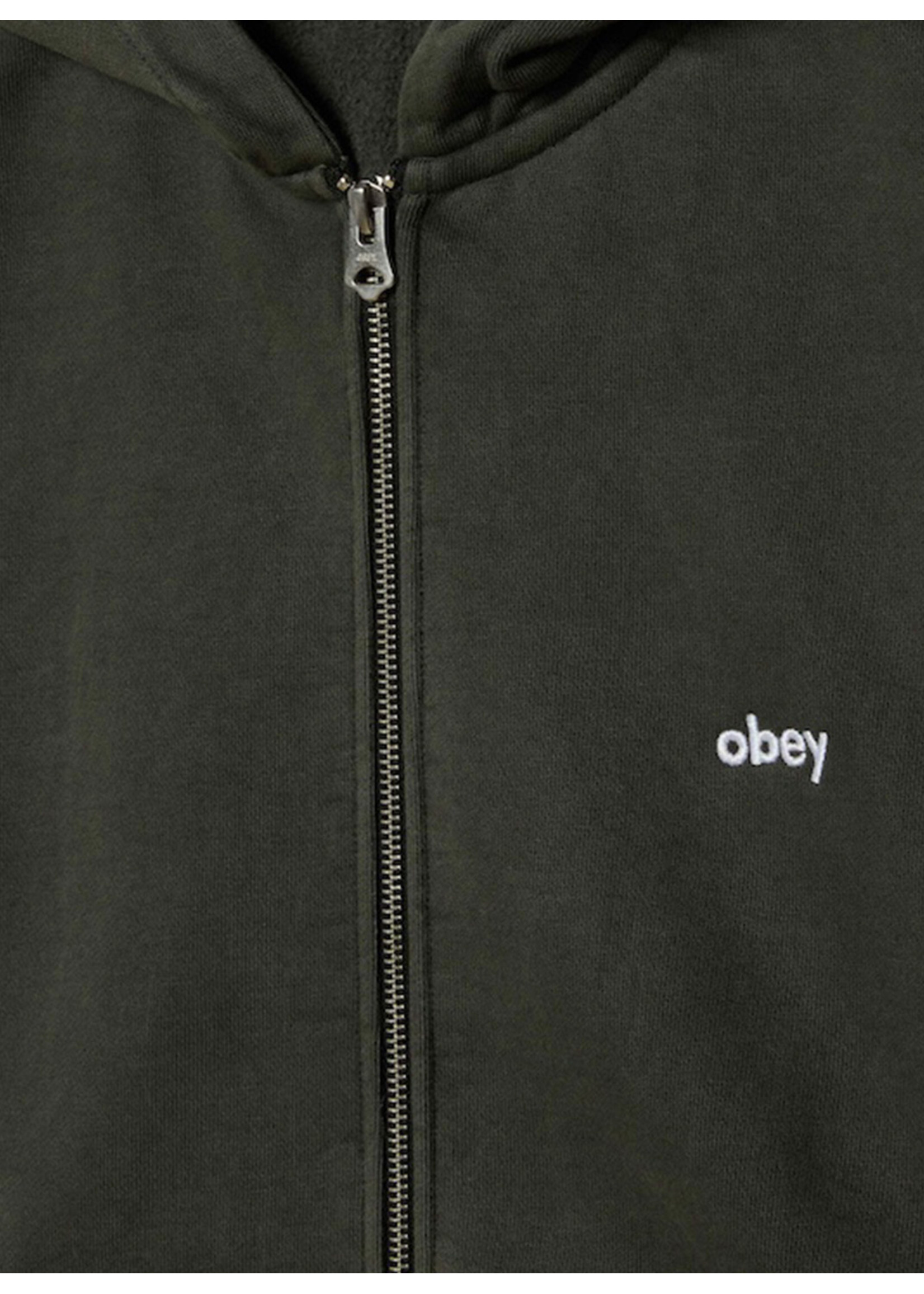 Obey Lowercase Pigment Zip Hood Pigment Pirate Black 112460019-PBA