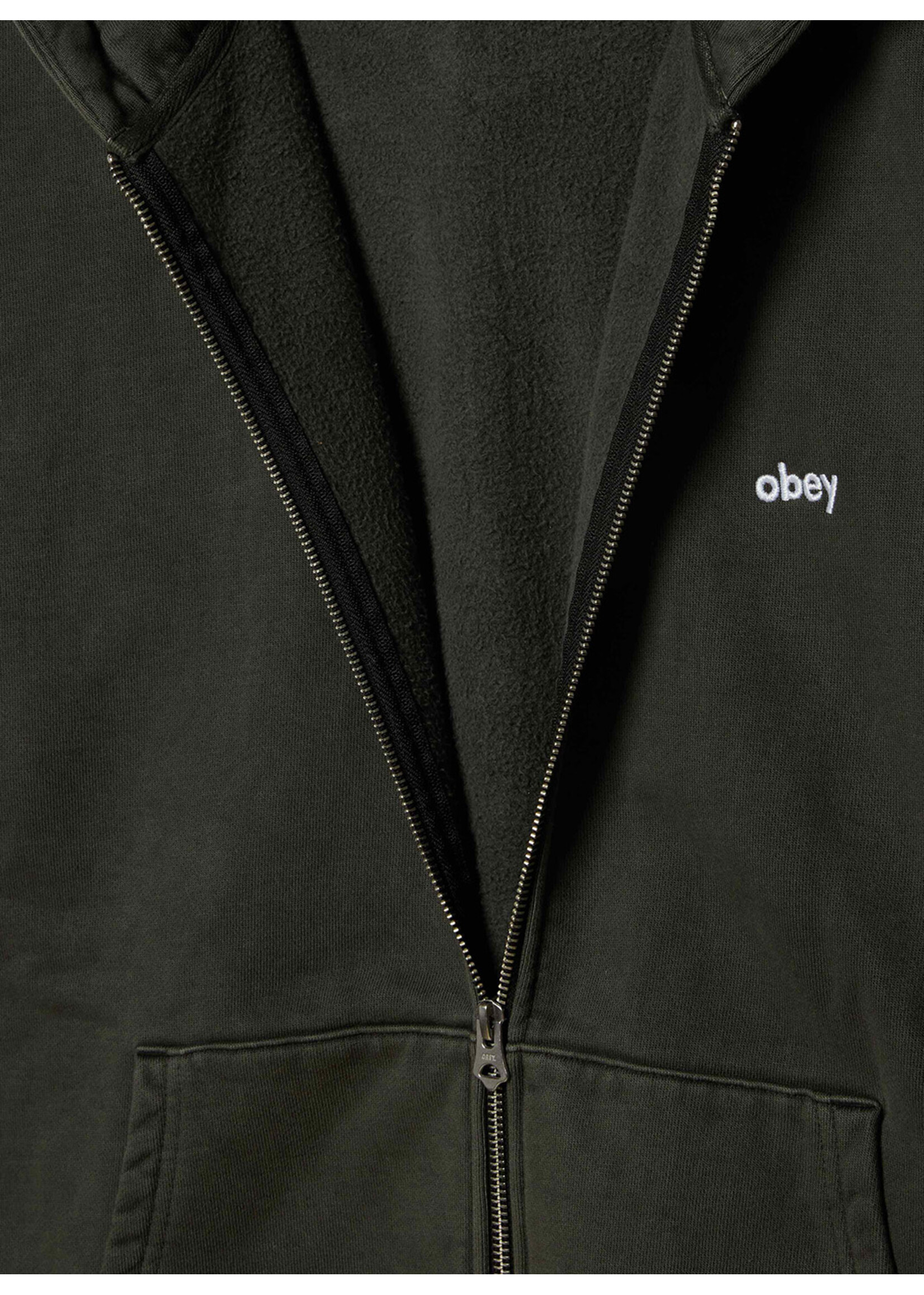 Obey Lowercase Pigment Zip Hood Pigment Pirate Black 112460019-PBA