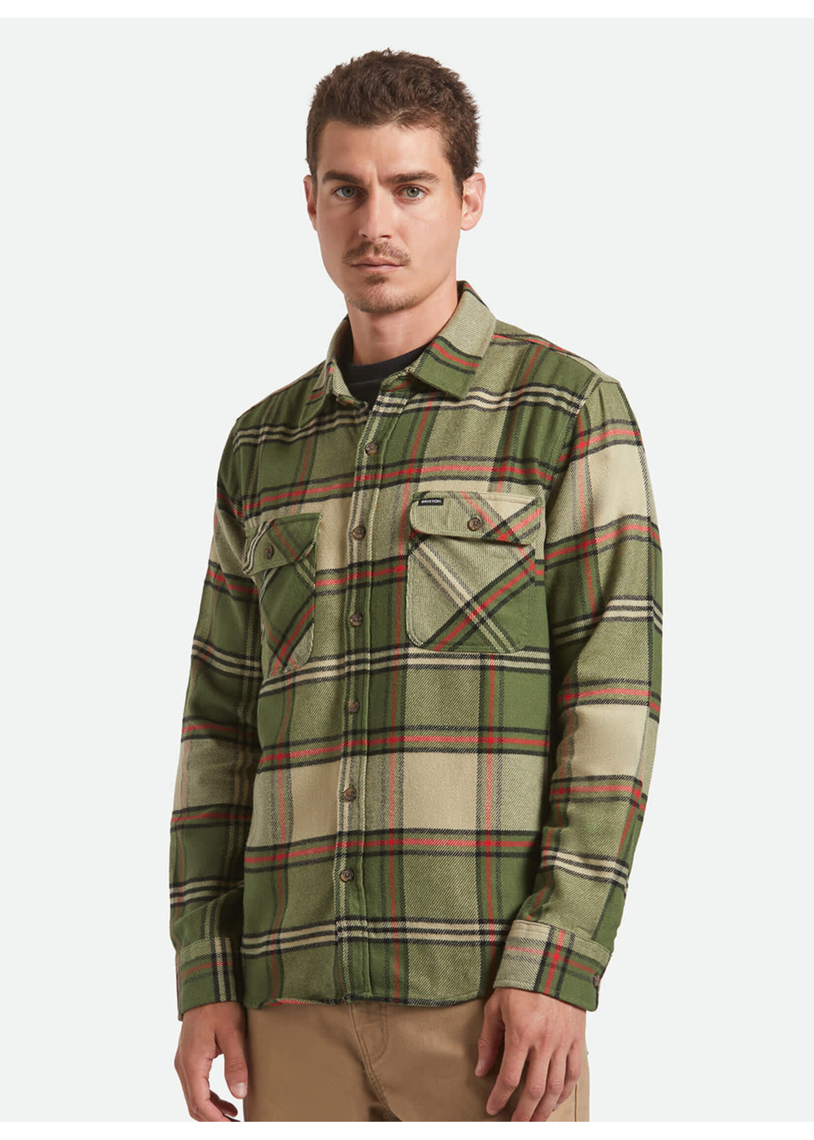 Brixton Bowery Flannel Wild Green/Elm 01213-WGEAR