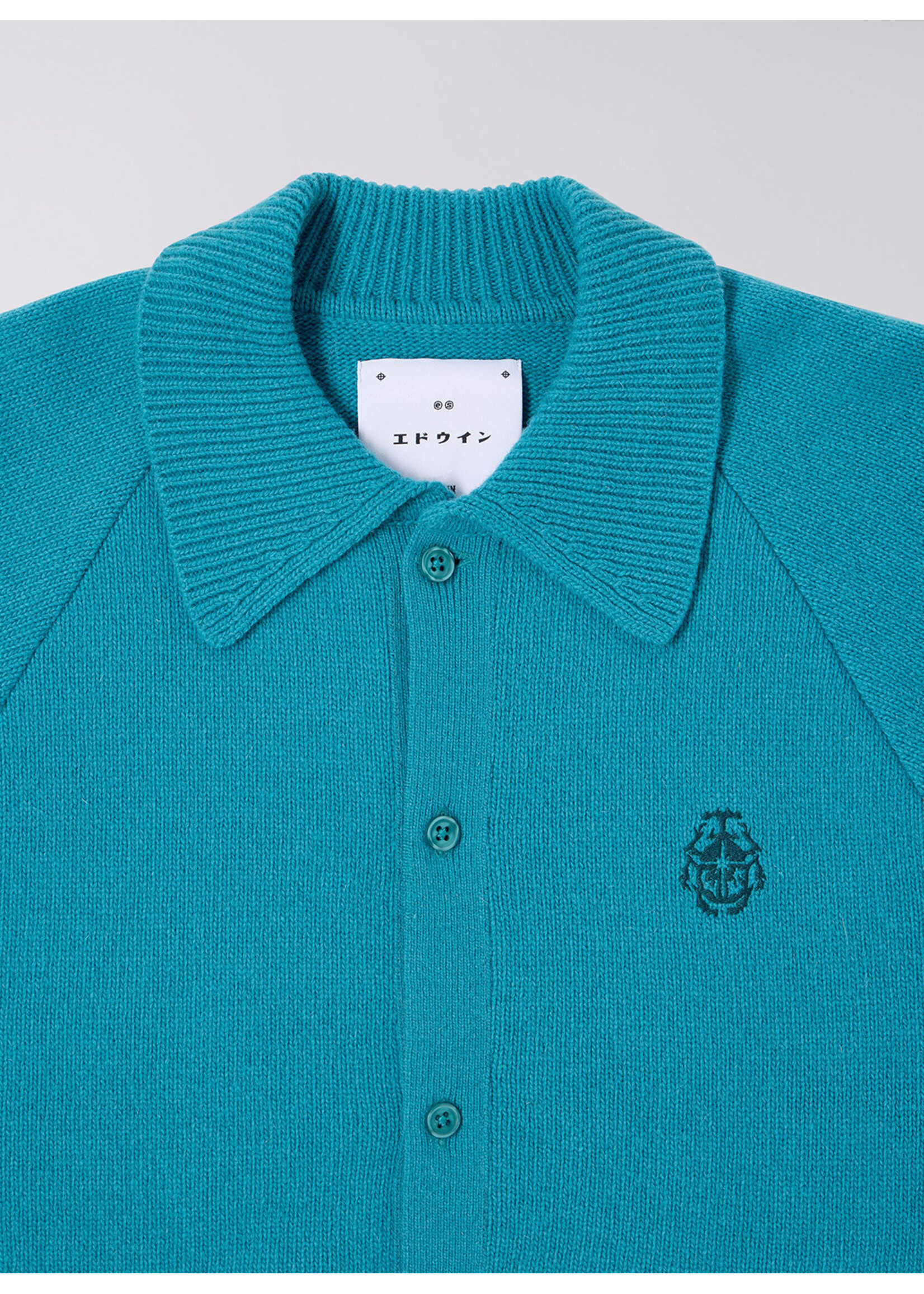 Edwin Mars Polo Cardigan Baltic I034132