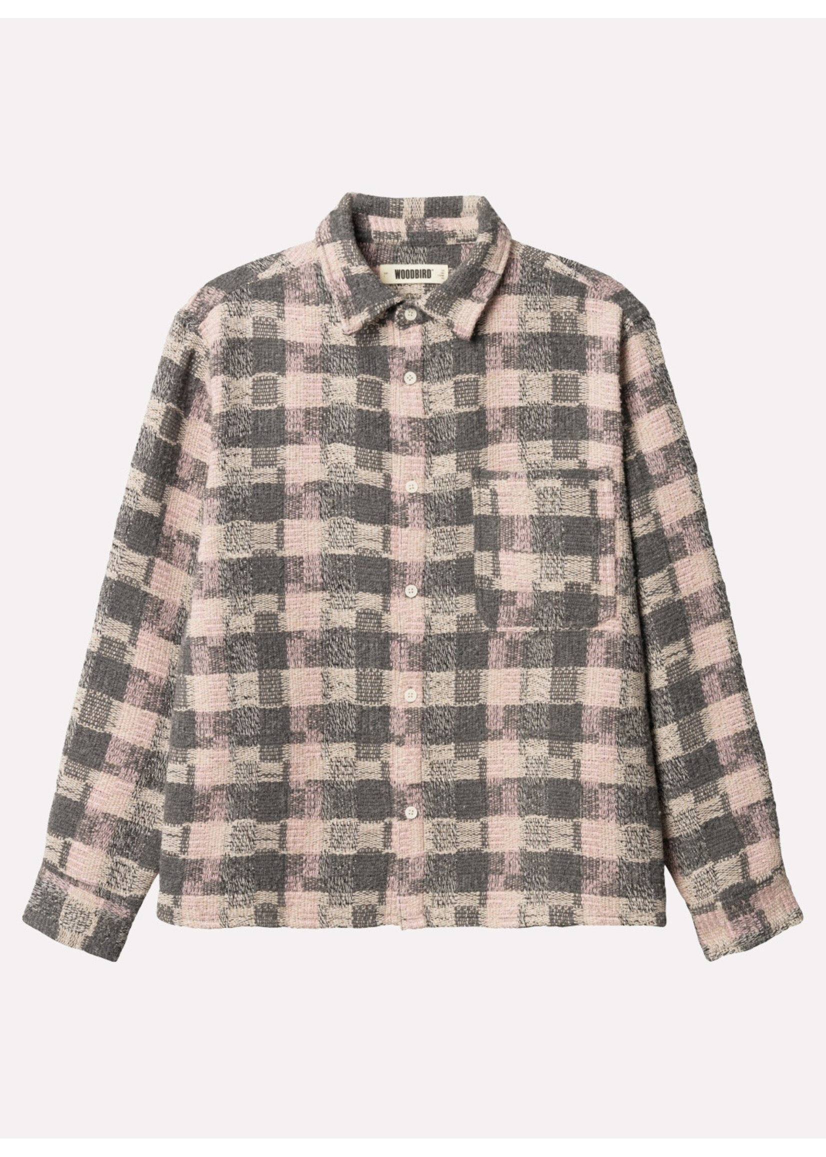 Woodbird WBGlixto Structure Shirt Grey Brown 2536-702