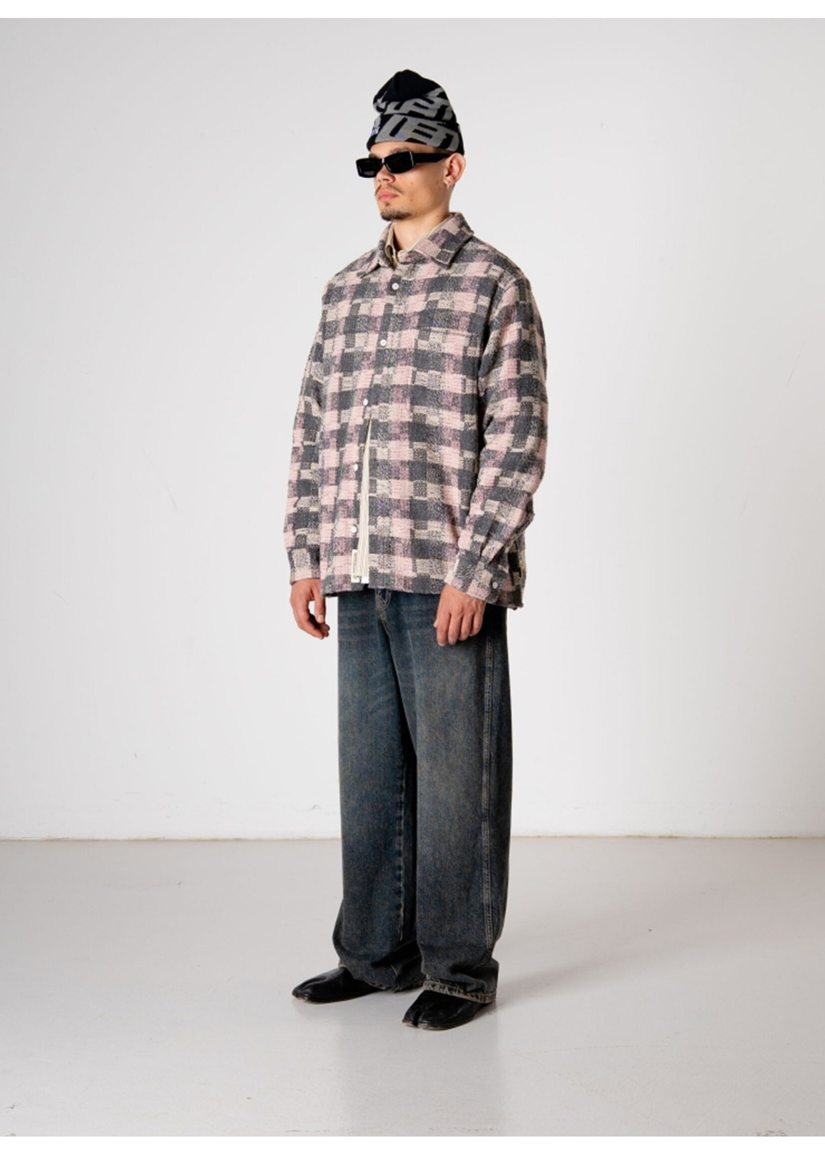 Woodbird WBGlixto Structure Shirt Grey Brown 2536-702