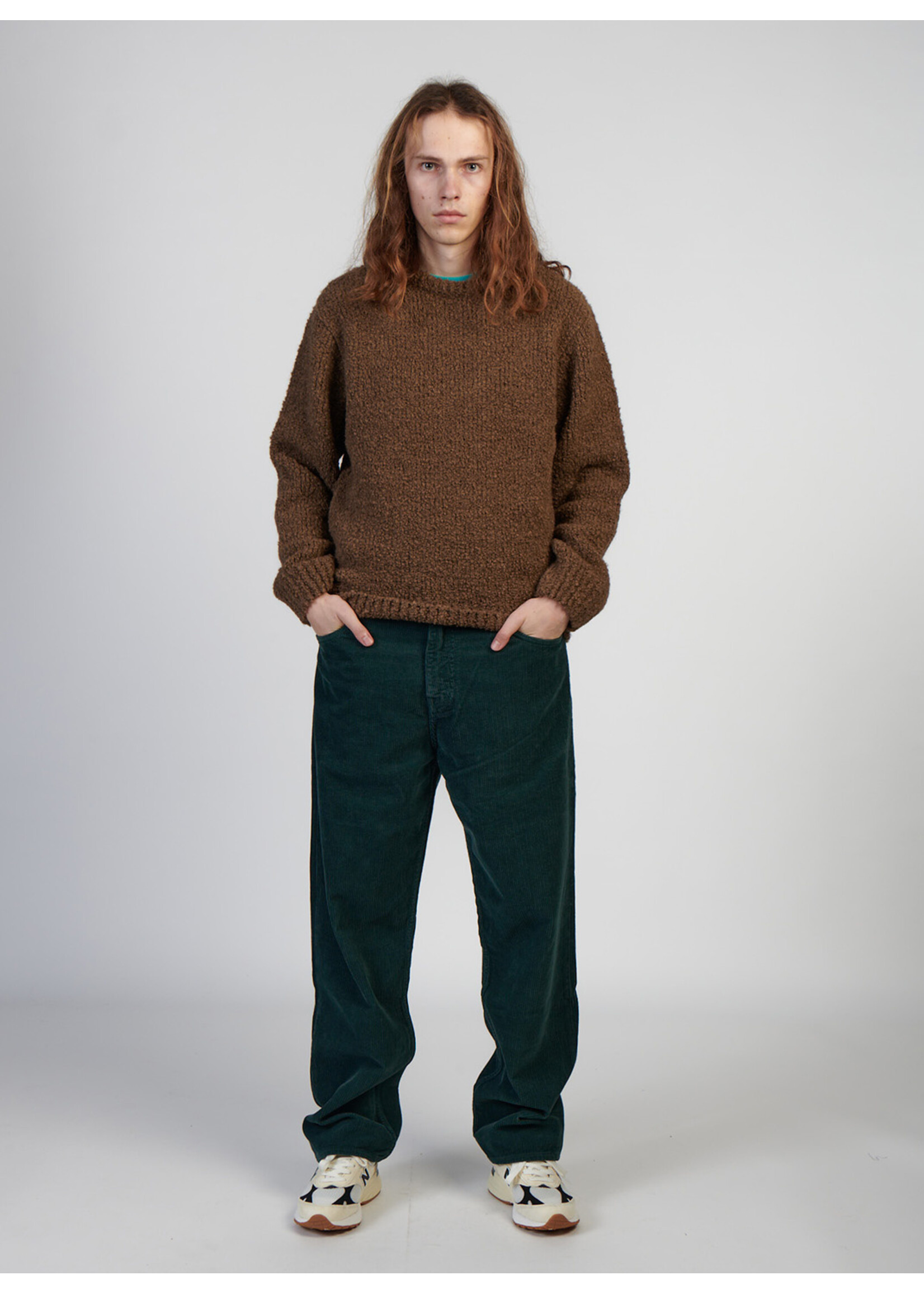 Edwin Dun Textured Sweater Taupe Garment Washed I034134