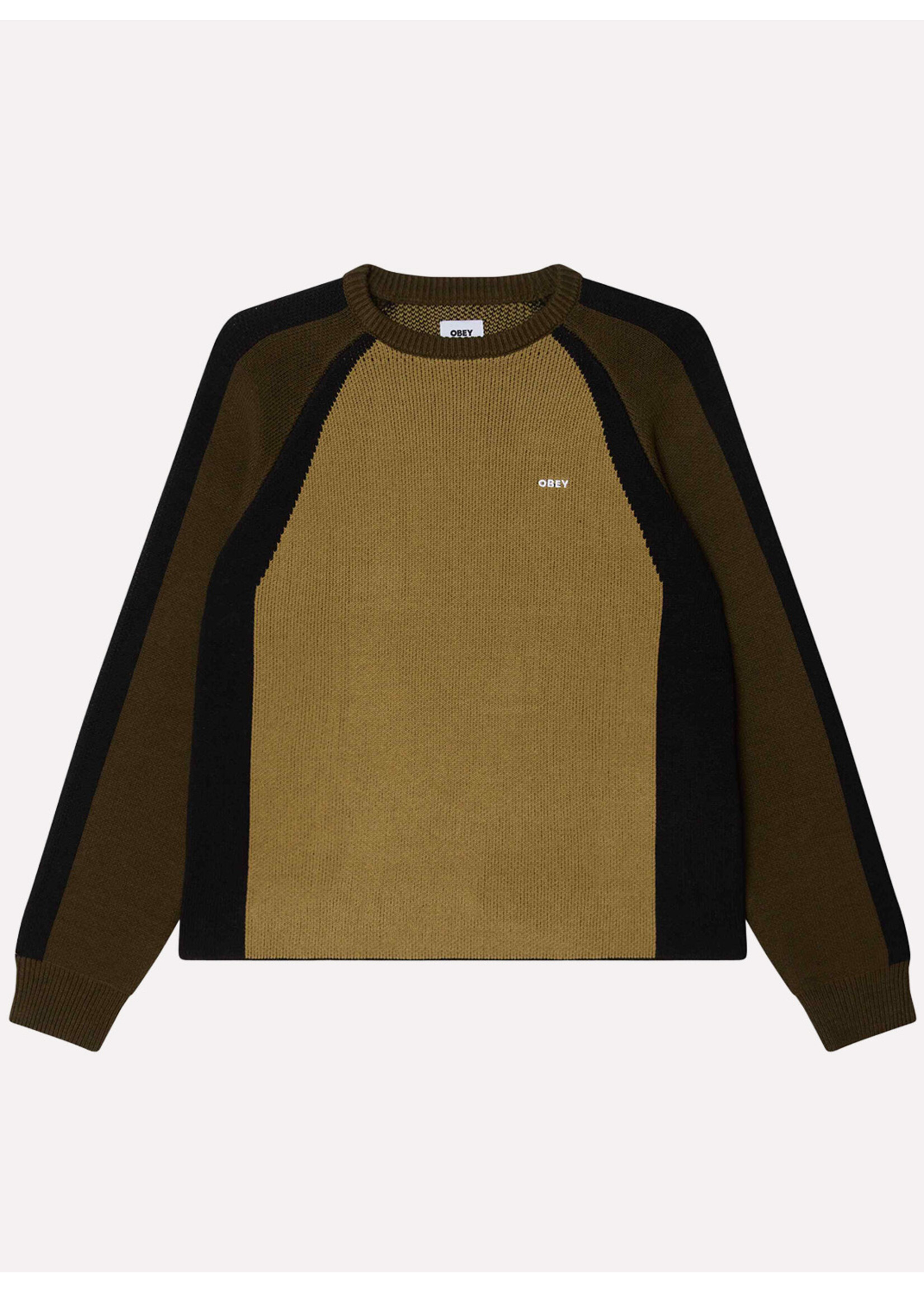 Obey Raglan Crewneck Sweater Mermaid Green 151000116-MMG