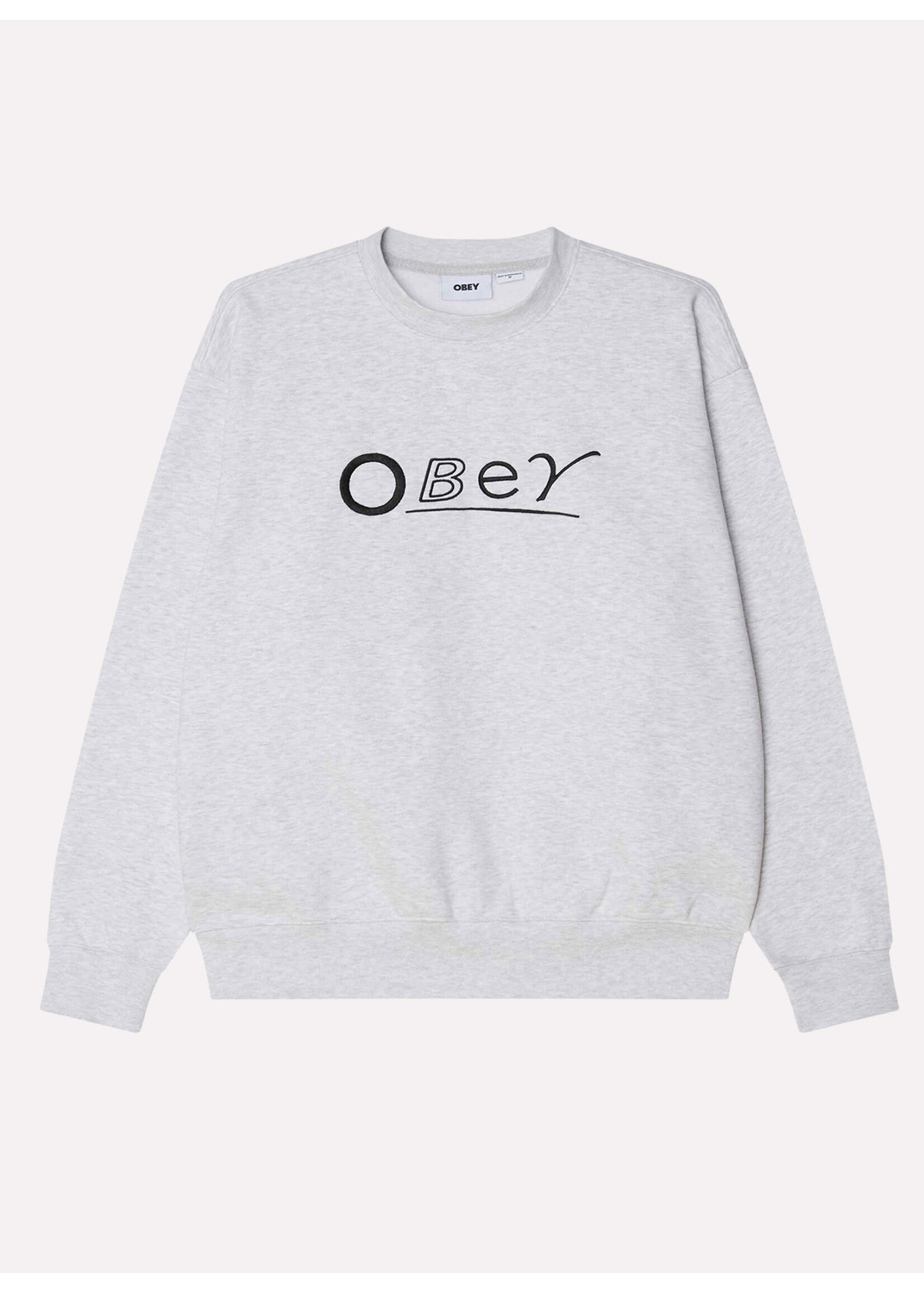 Obey Obey Headlines Crew Ash Grey 112480165-AGRY