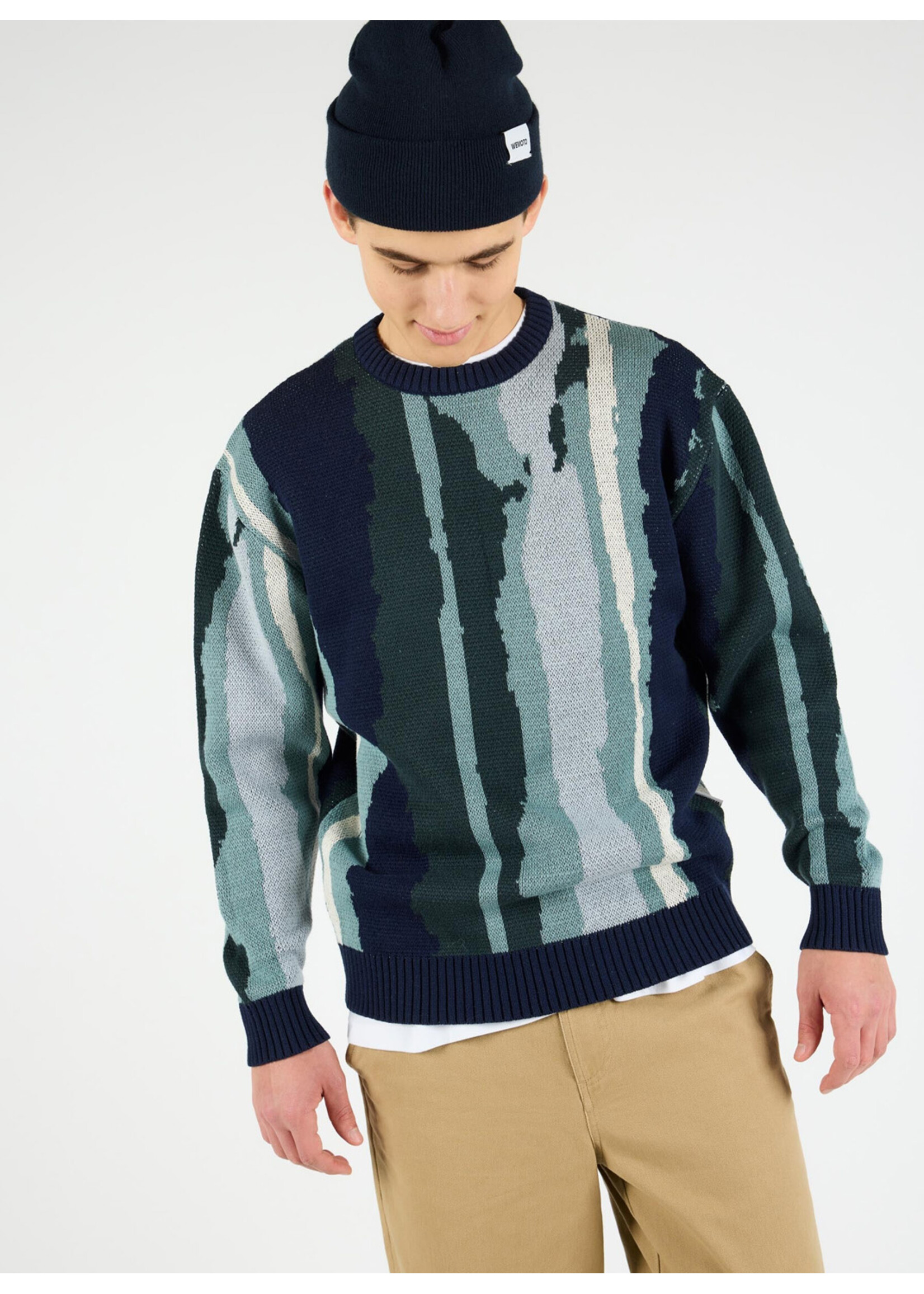 Wemoto Johnson Sweater Navy Blue-Dark Green 261.506-486
