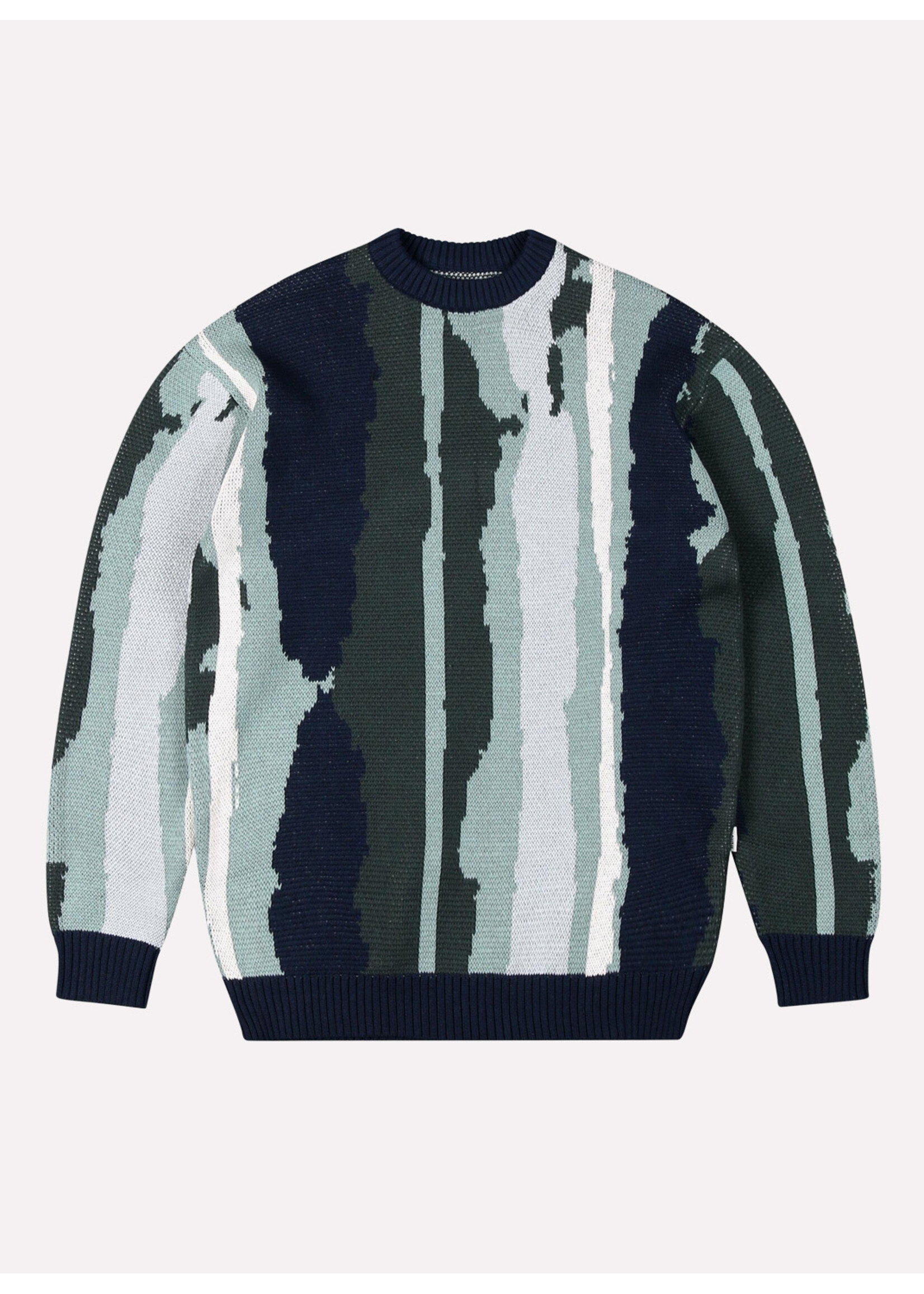 Wemoto Johnson Sweater Navy Blue-Dark Green 261.506-486