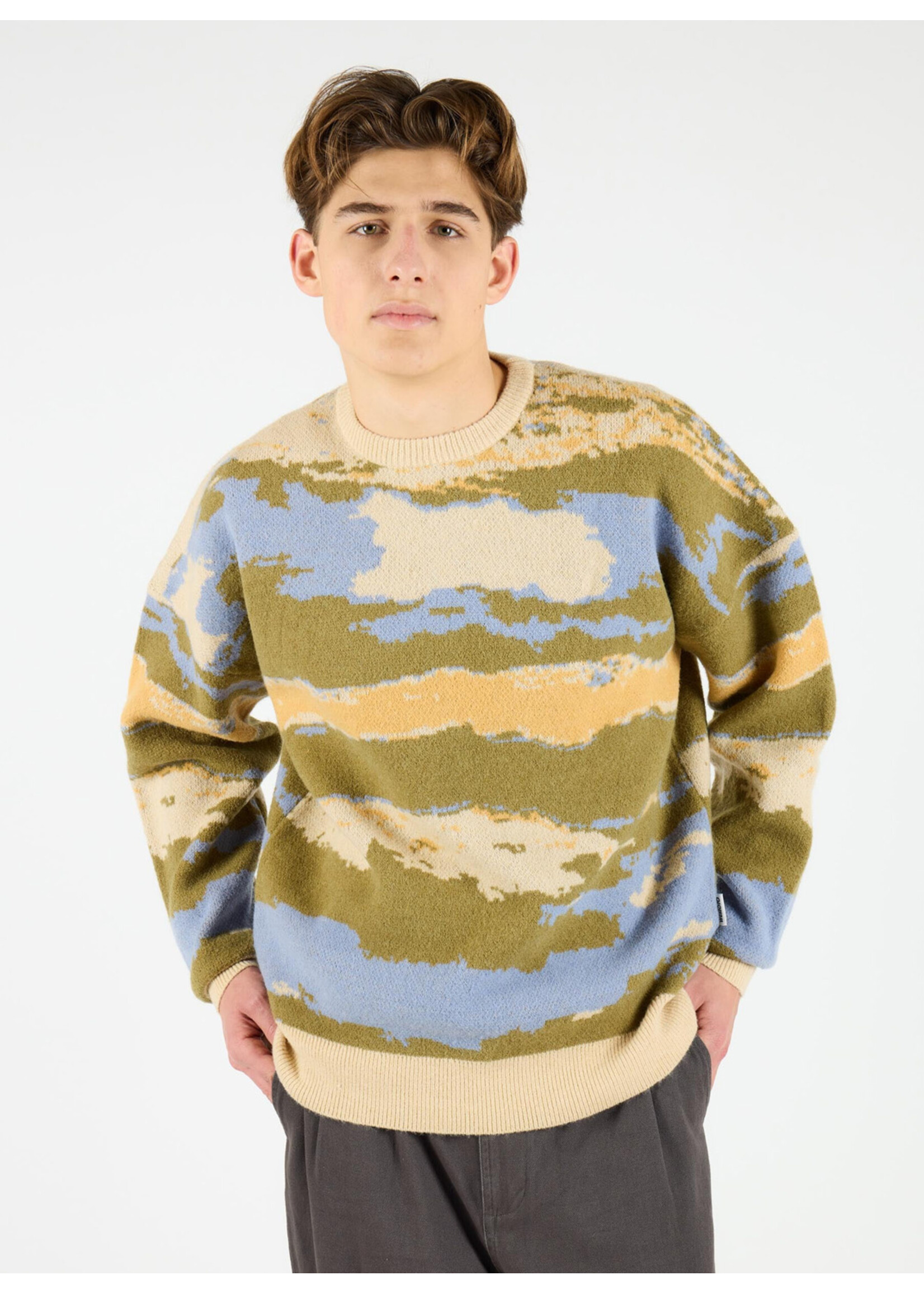 Wemoto Shane Sweater Light Olive-Blue Stone 261.501-673