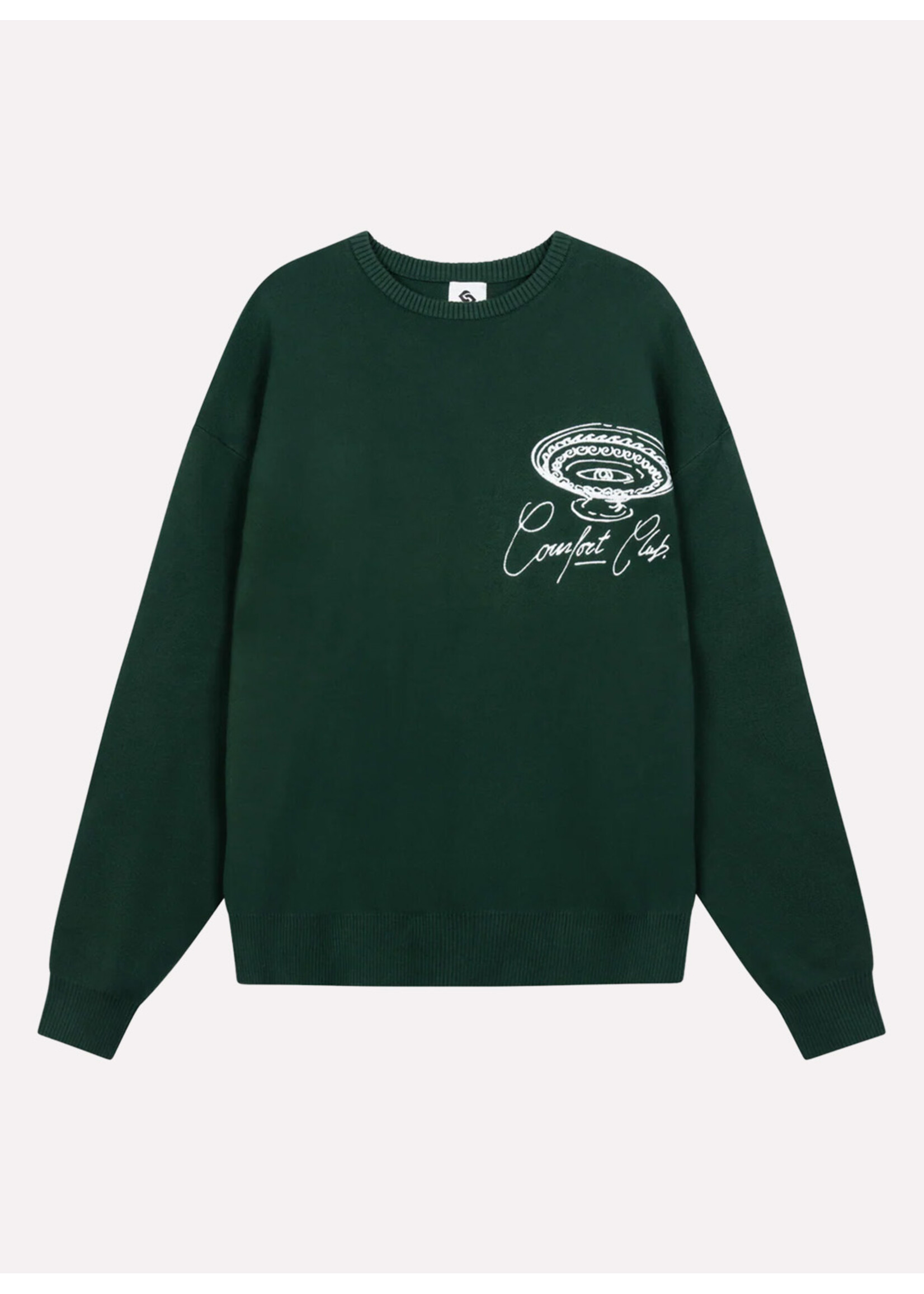 Comfort Club Meander Knit Crewneck Rain Forest CC-52026