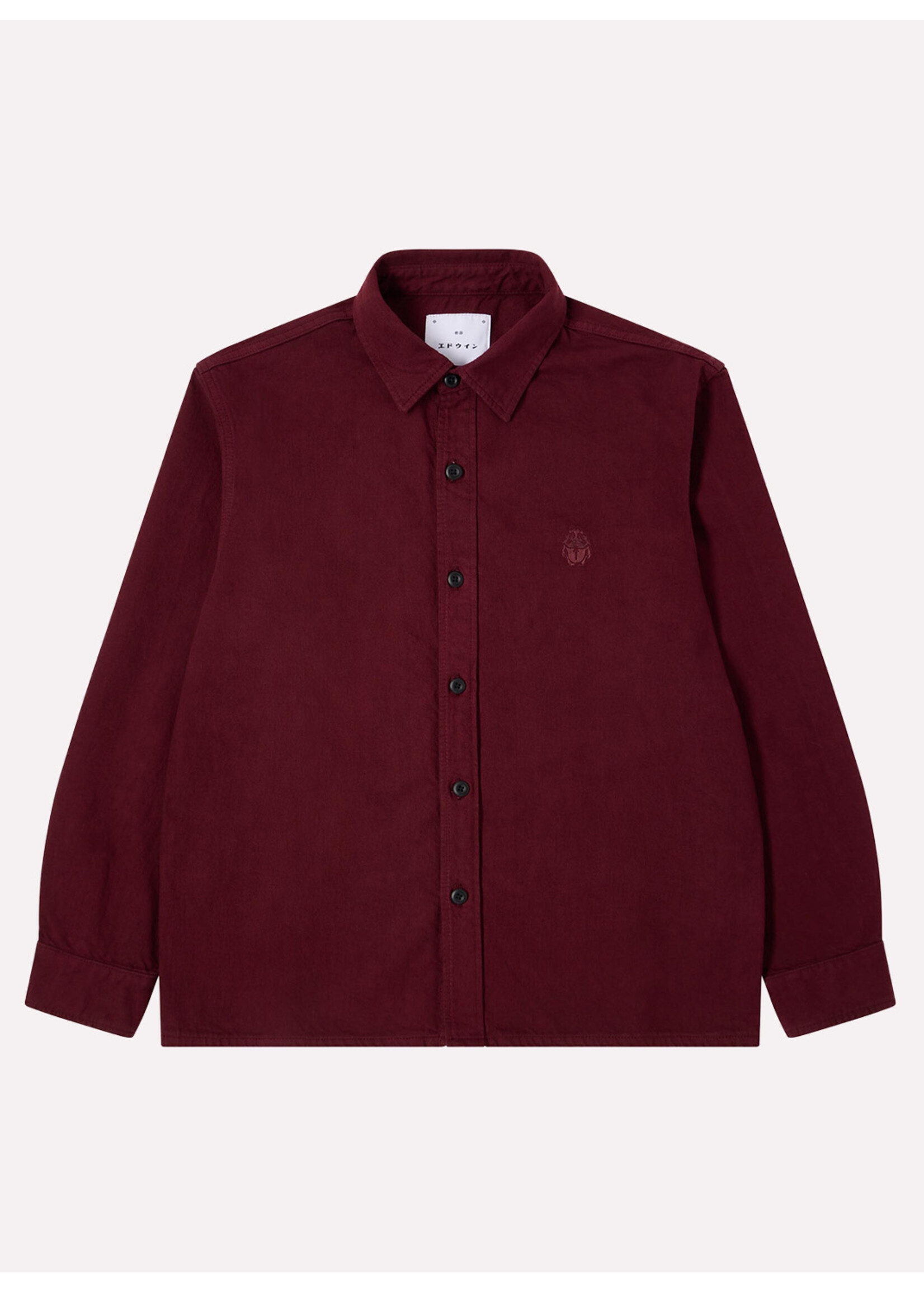 Edwin Sebastian Shirt LS Windsor Wine Garment Dyed I035056