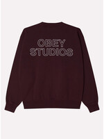 Obey Obey Studios Faded Crew Winetasting Faded Wash 112480169-WNT