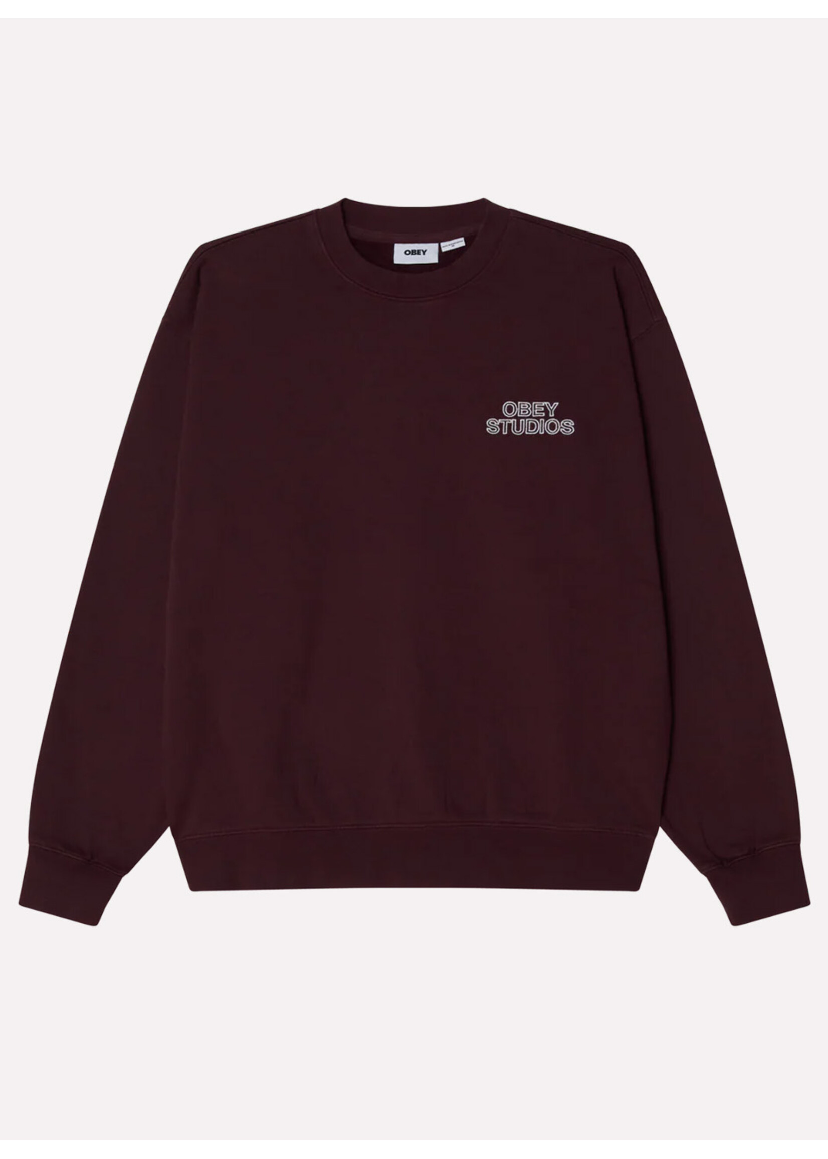 Obey Obey Studios Faded Crew Winetasting Faded Wash 112480169-WNT