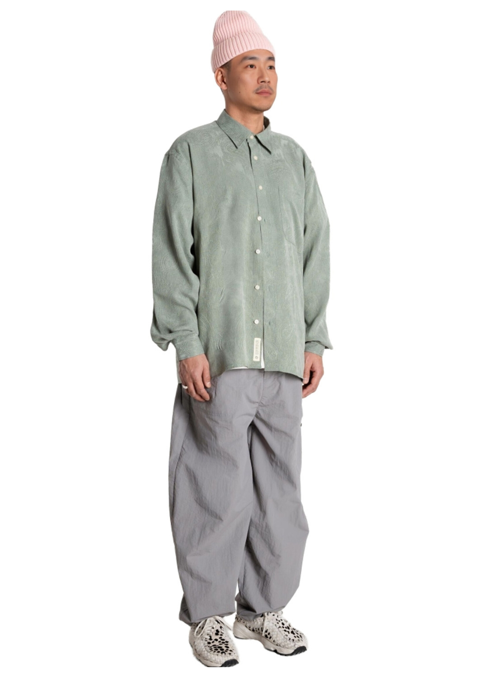 Woodbird WBBuzo Paisley Shirt Grey Green 2546-700
