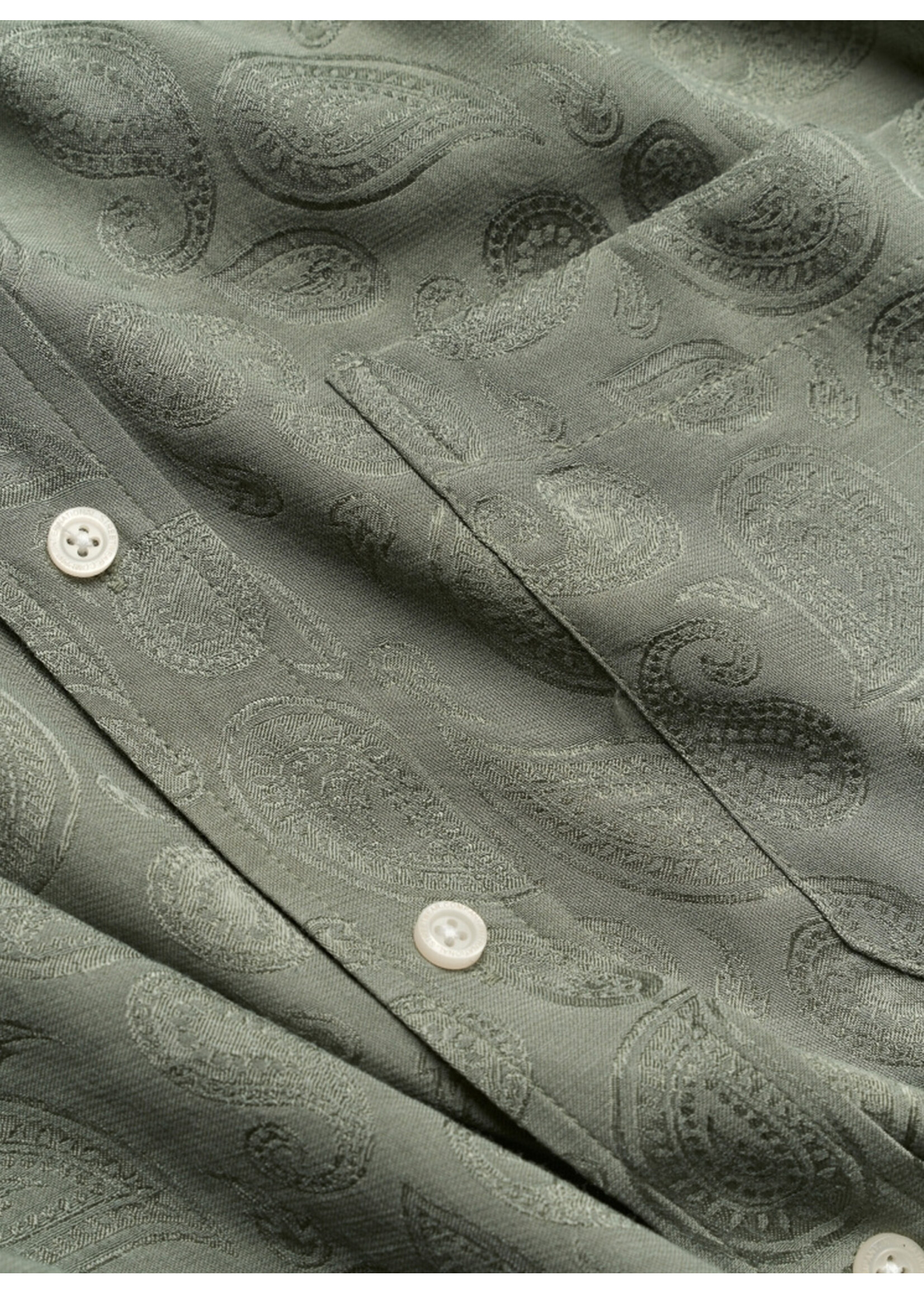Woodbird WBBuzo Paisley Shirt Grey Green 2546-700