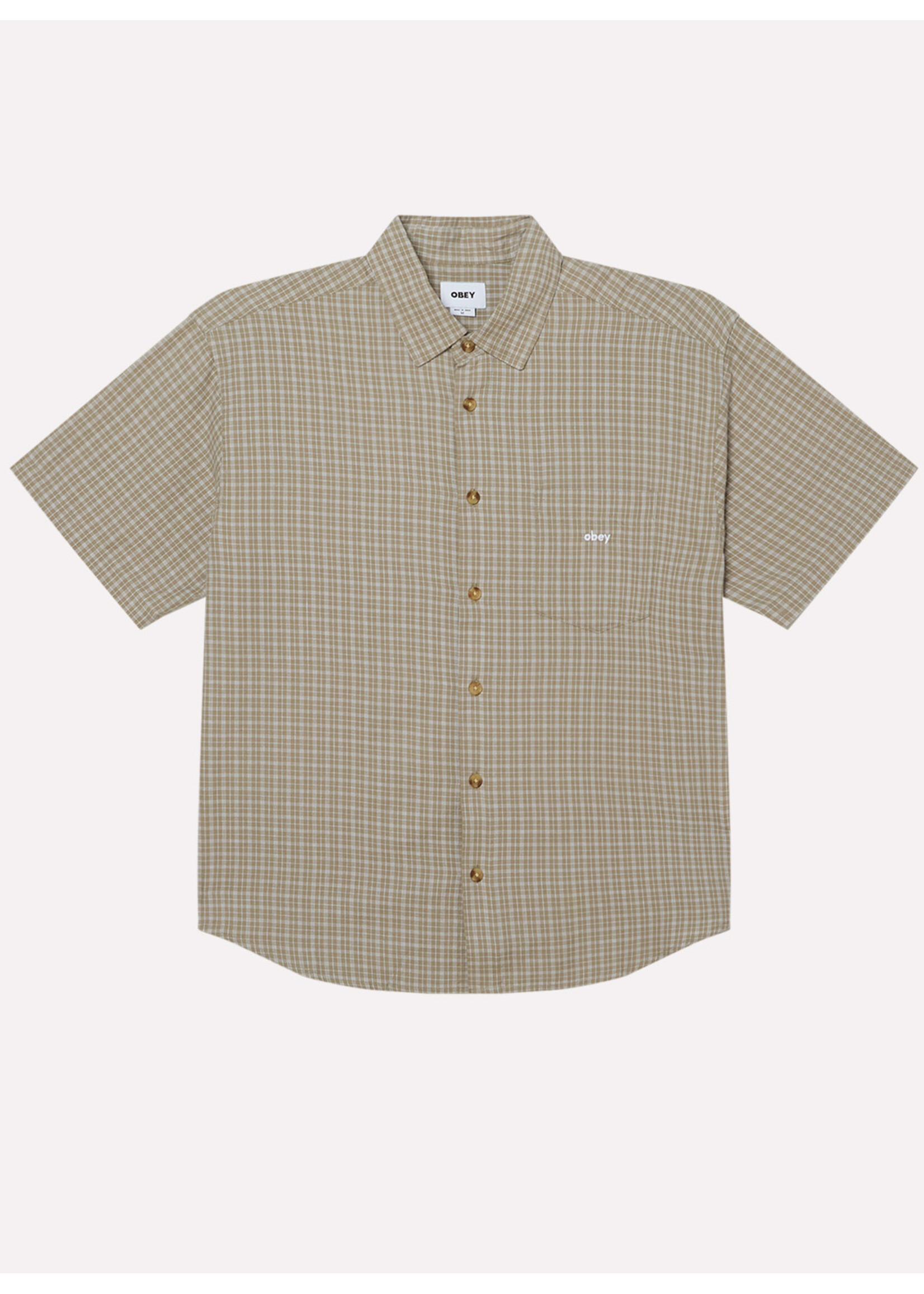 Obey Bigwig Ian Woven Shirt Dried Sage Multi 181210454-DSG