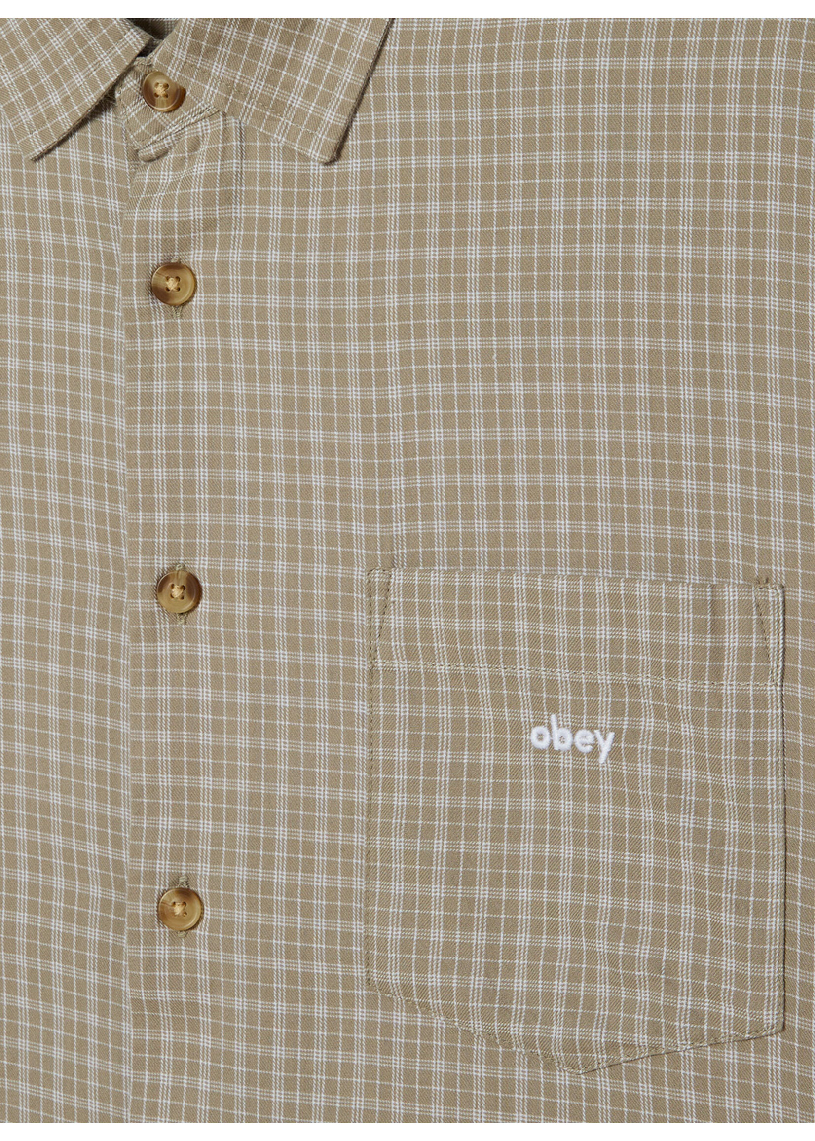 Obey Bigwig Ian Woven Shirt Dried Sage Multi 181210454-DSG