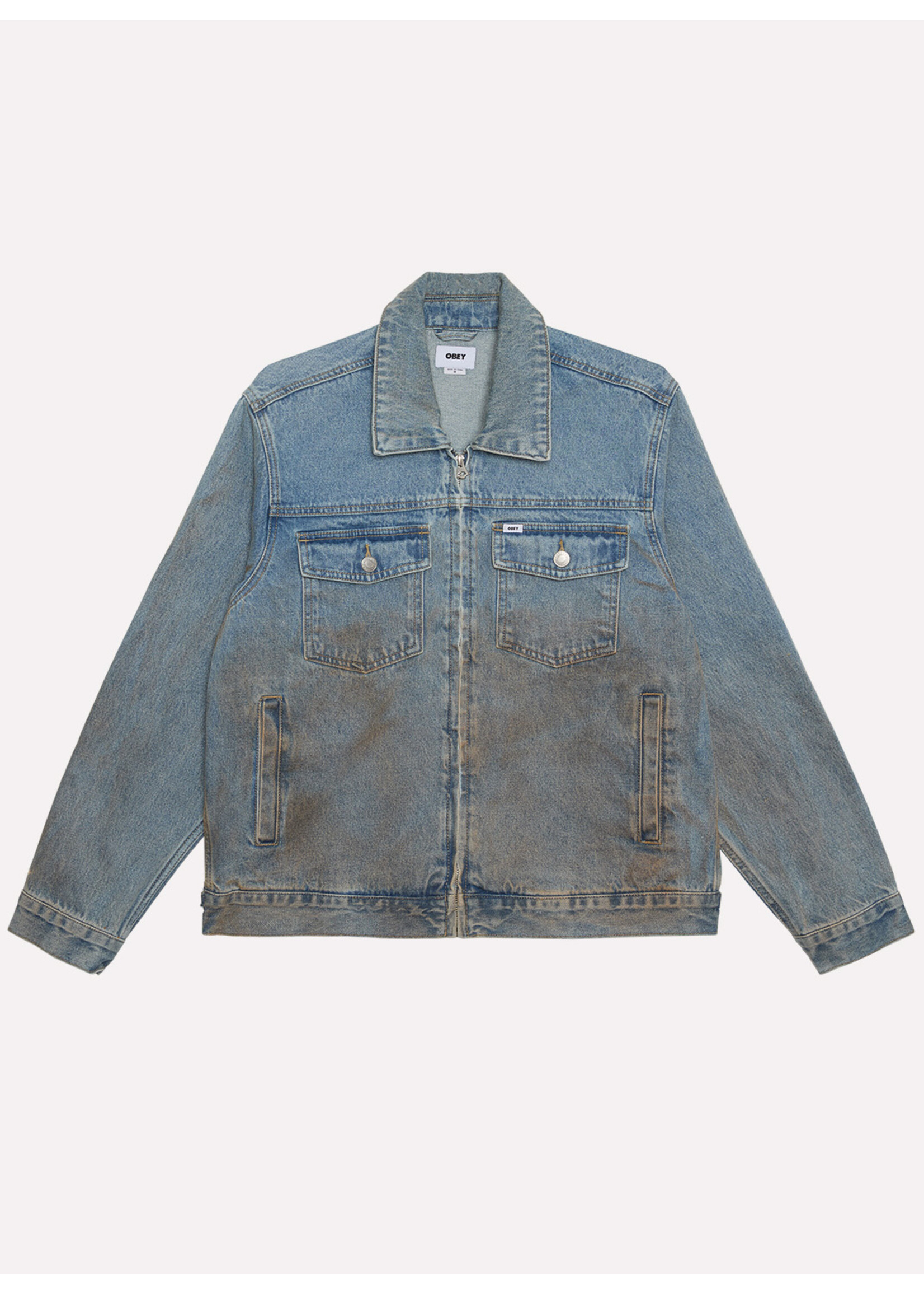 Obey Obey Base Trucker Jacket Heavy Vintage Light Indigo 121800615-HVLI