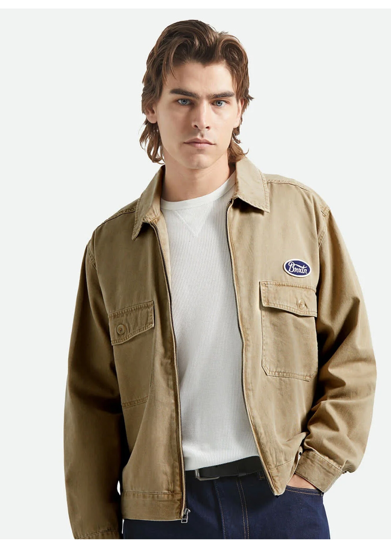 Brixton Trademark LW Garage Jacket Washed Khaki 03489-WHDKH