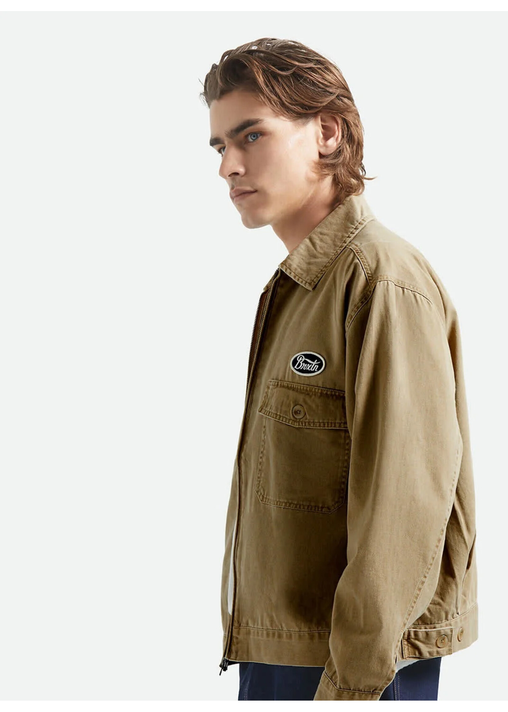 Brixton Trademark LW Garage Jacket Washed Khaki 03489-WHDKH