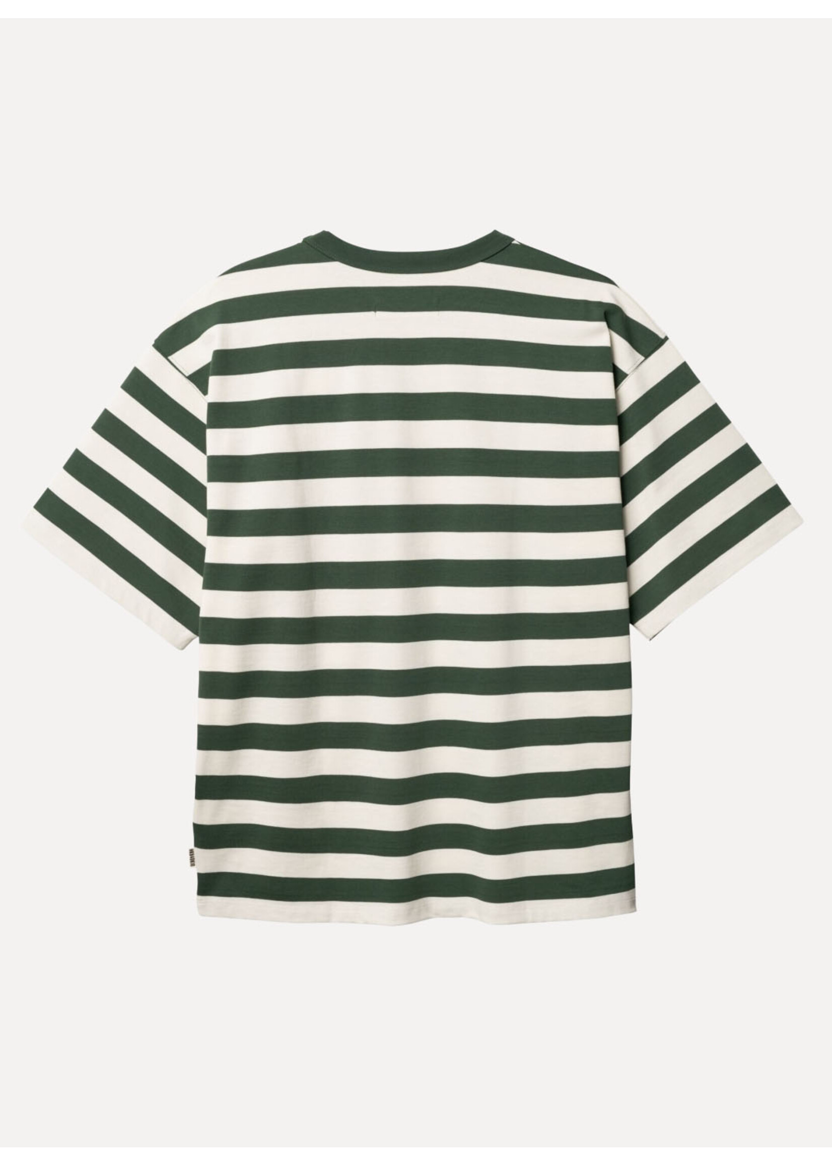 Woodbird WBBeam Stripe Tee Pine Green 2616-408