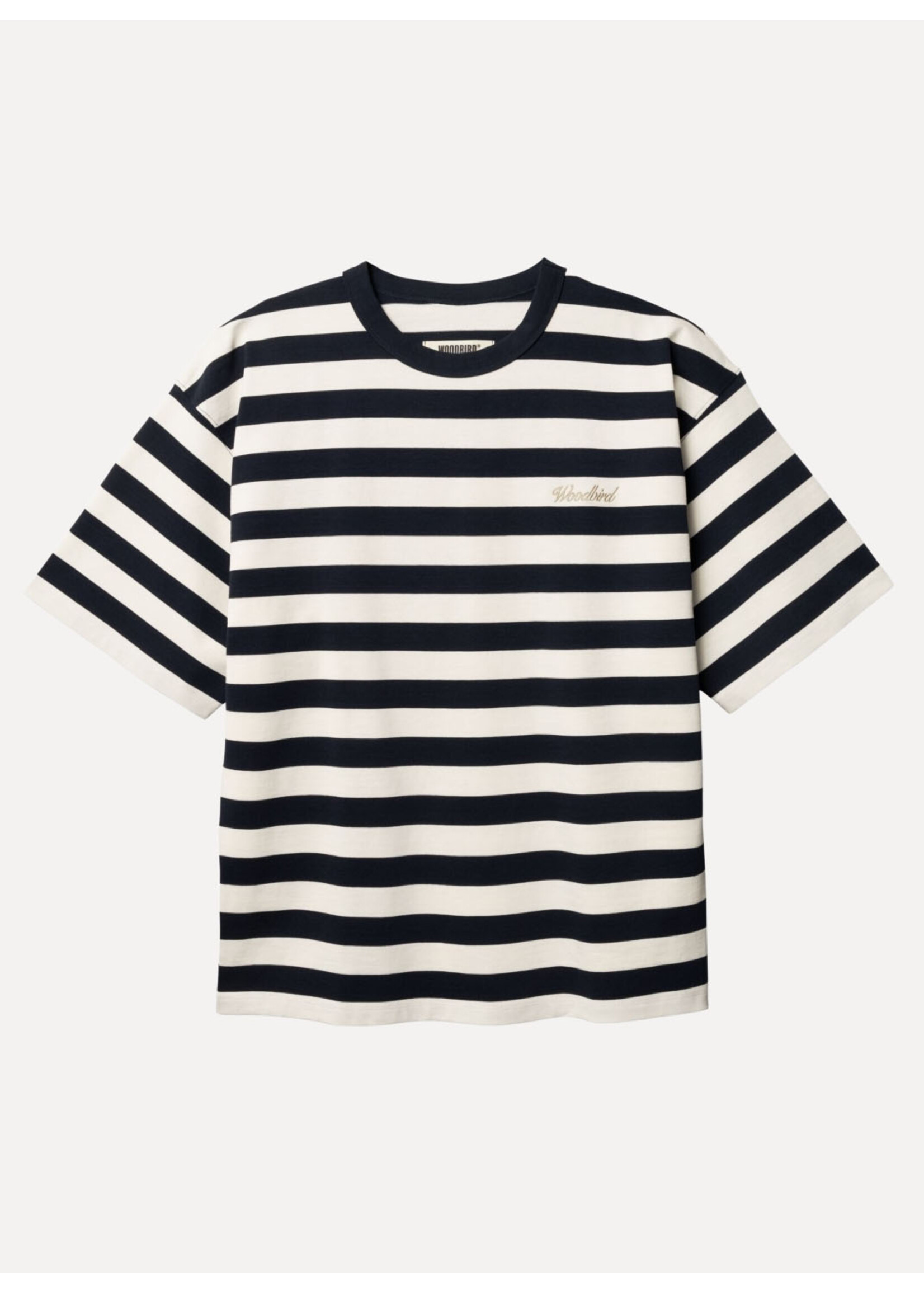 Woodbird WBBeam Stripe Tee Dark Navy 2616-408