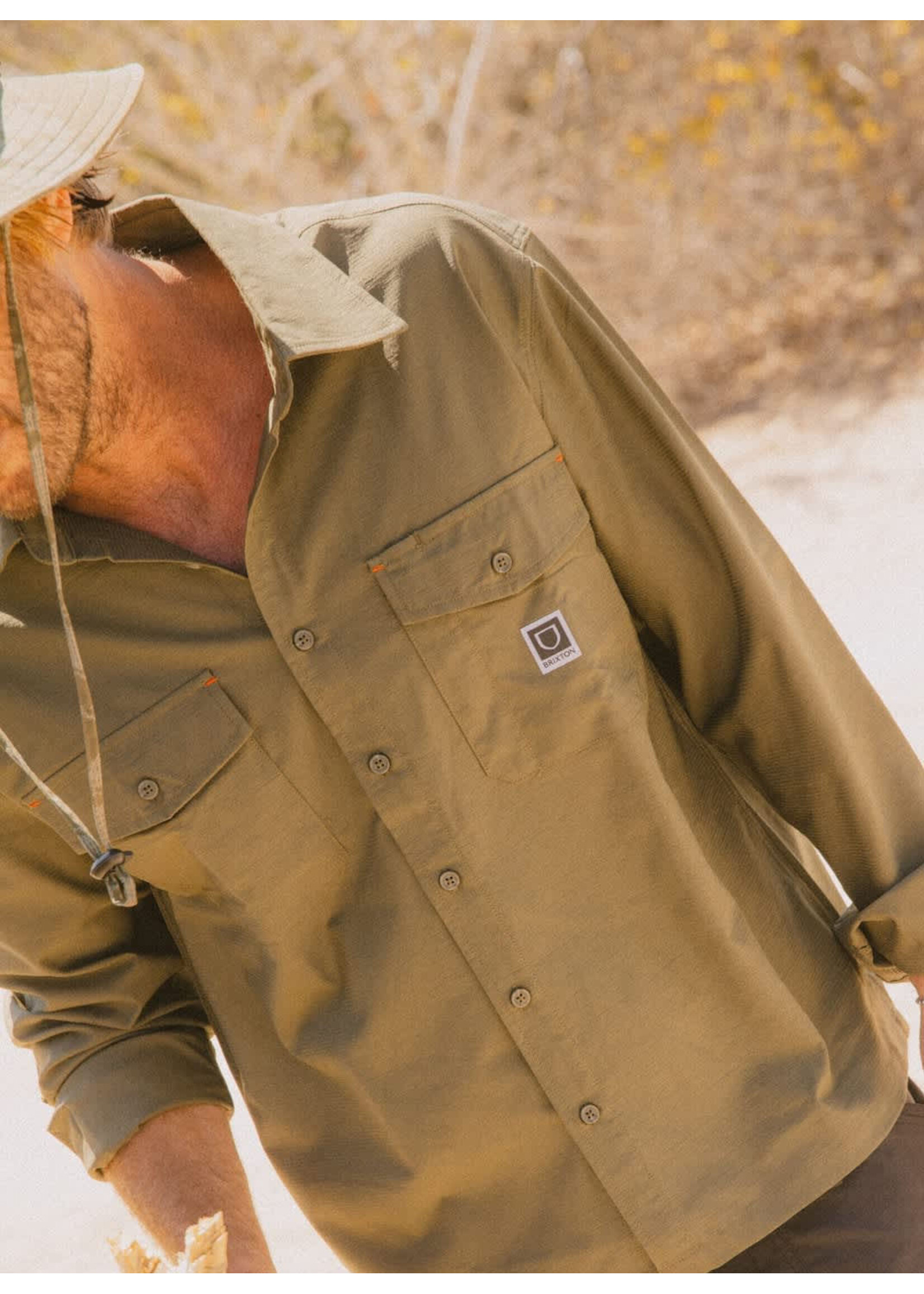 Brixton Journey LW L/S Wvn Dark Olive 22918-DKOLI